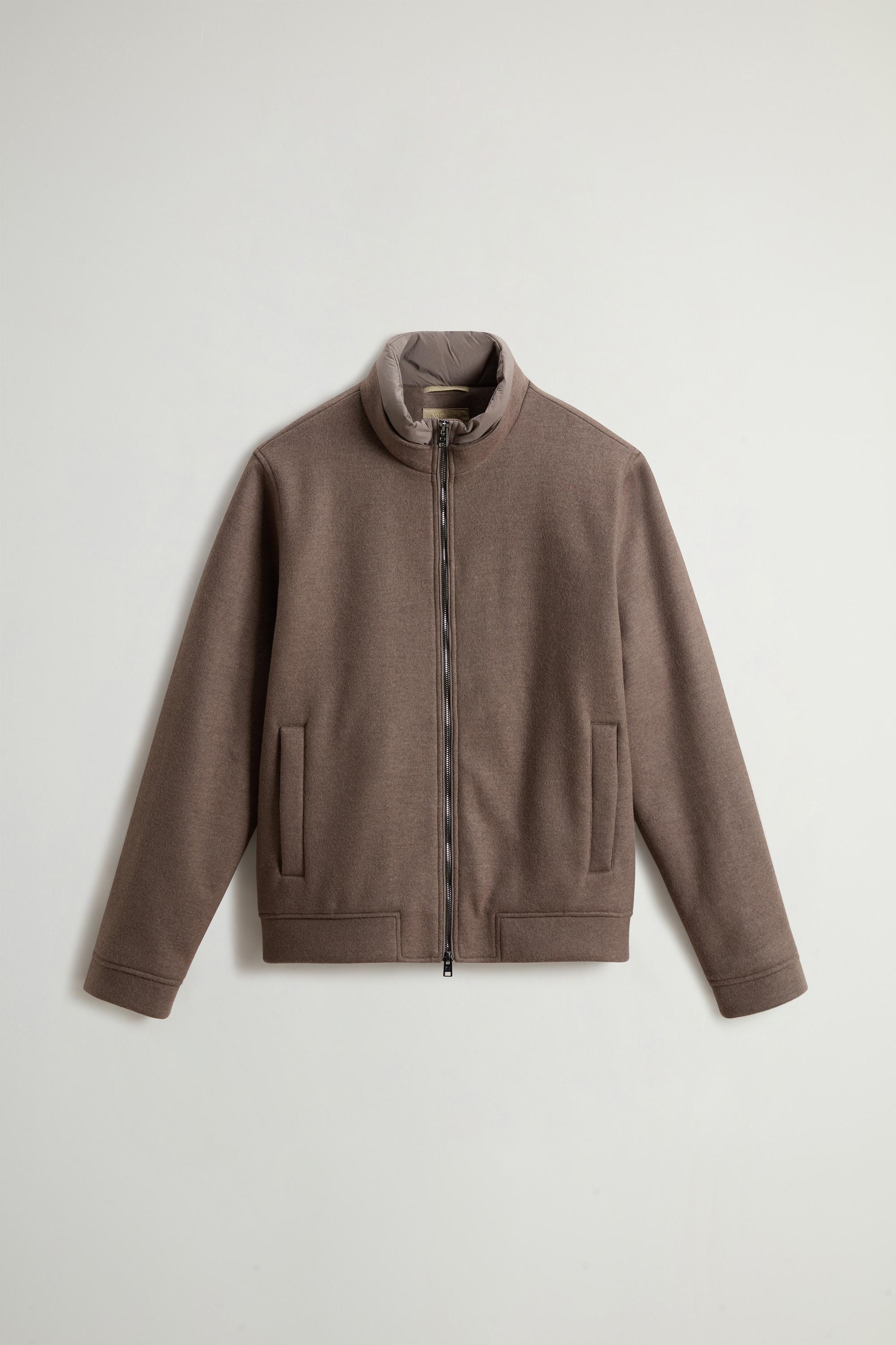 Lewis Bomber Jacket in Wool and Cotton Blend Brown photo 5 | Woolrich