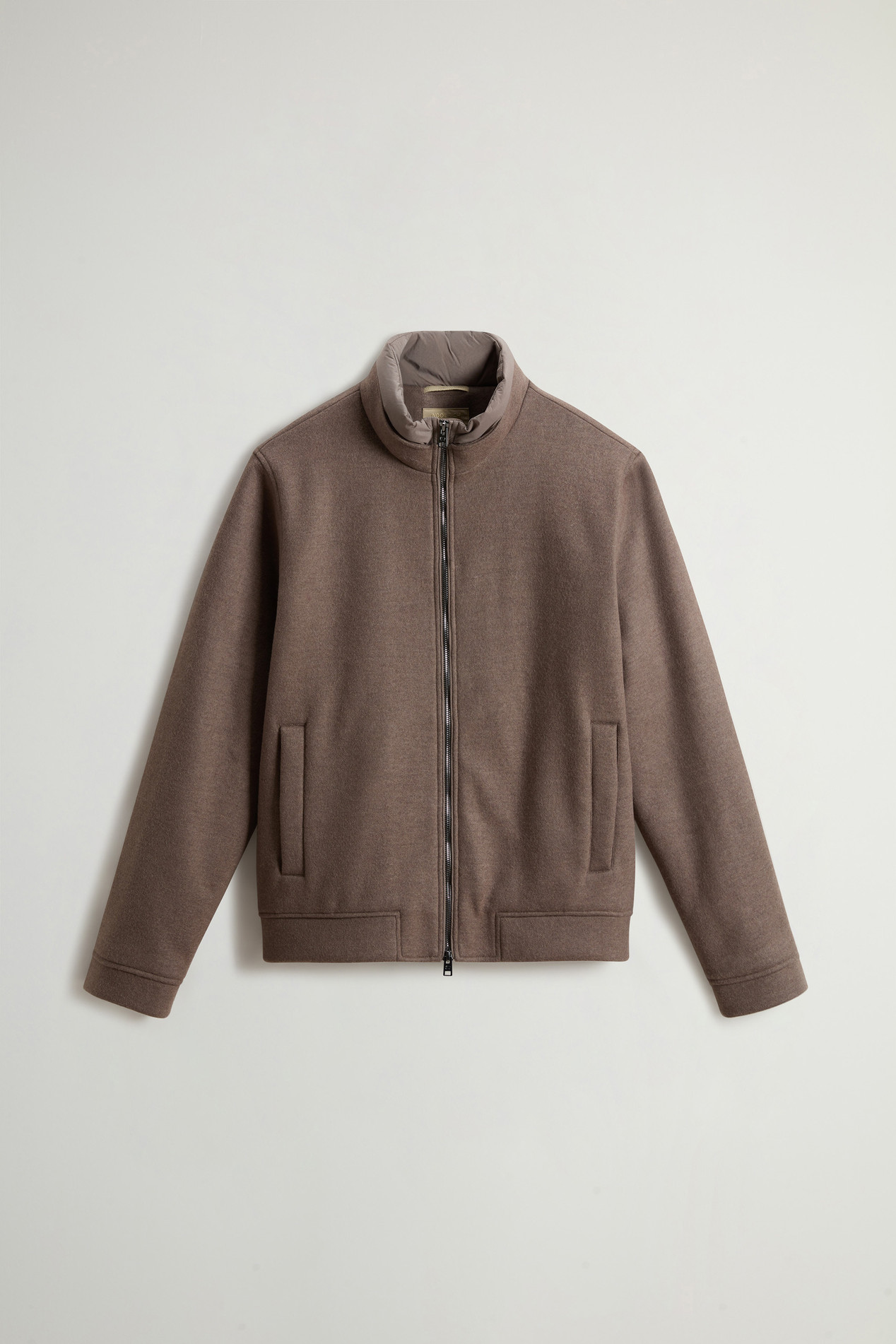 Lewis Bomber Jacket in Wool and Cotton Blend Brown photo 5 | Woolrich