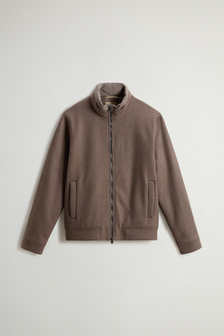 Lewis Bomber Jacket in Wool and Cotton Blend Brown photo 5 | Woolrich