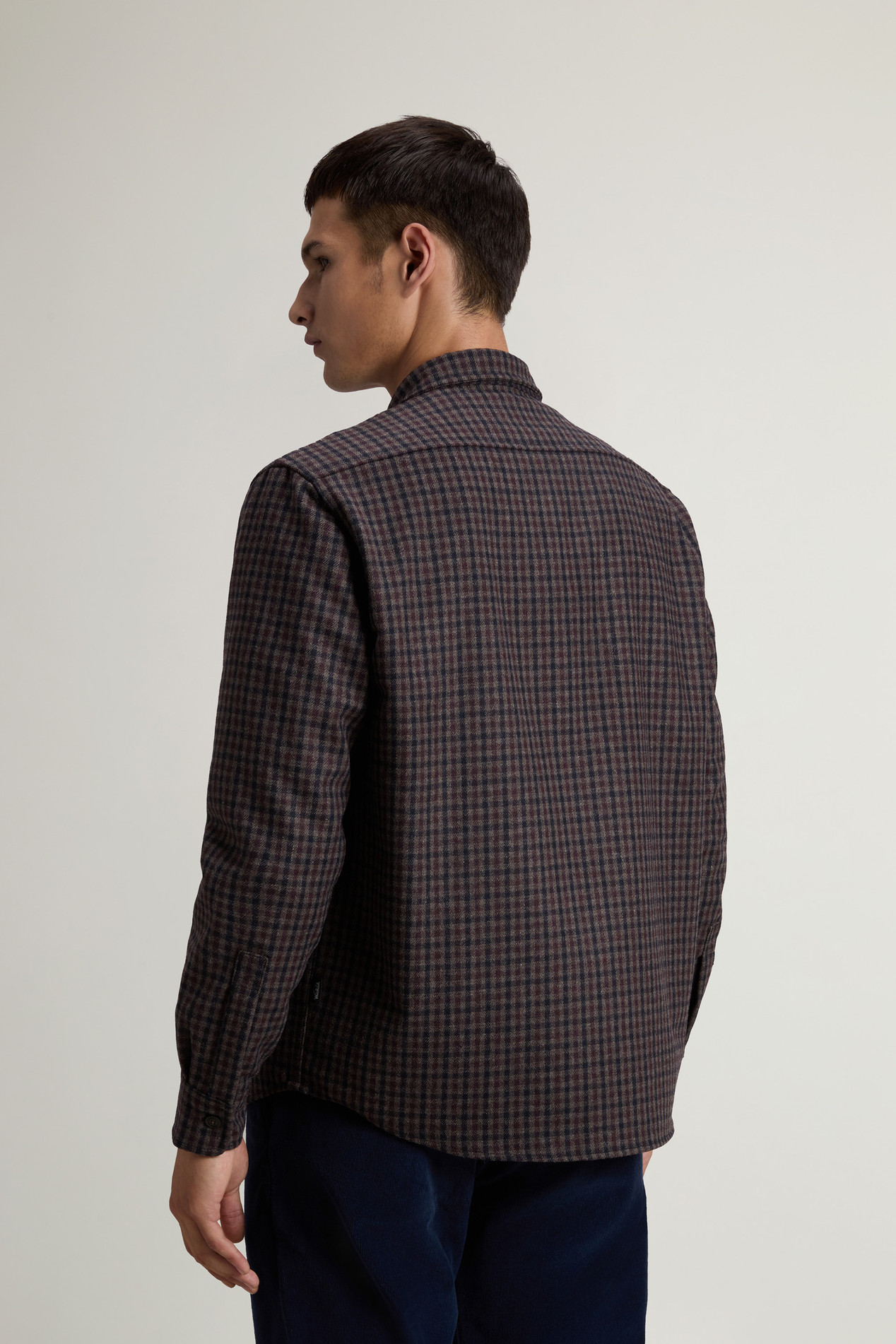 Wool Blend Oxbow Flannel Overshirt - Made in USA Brown photo 3 | Woolrich