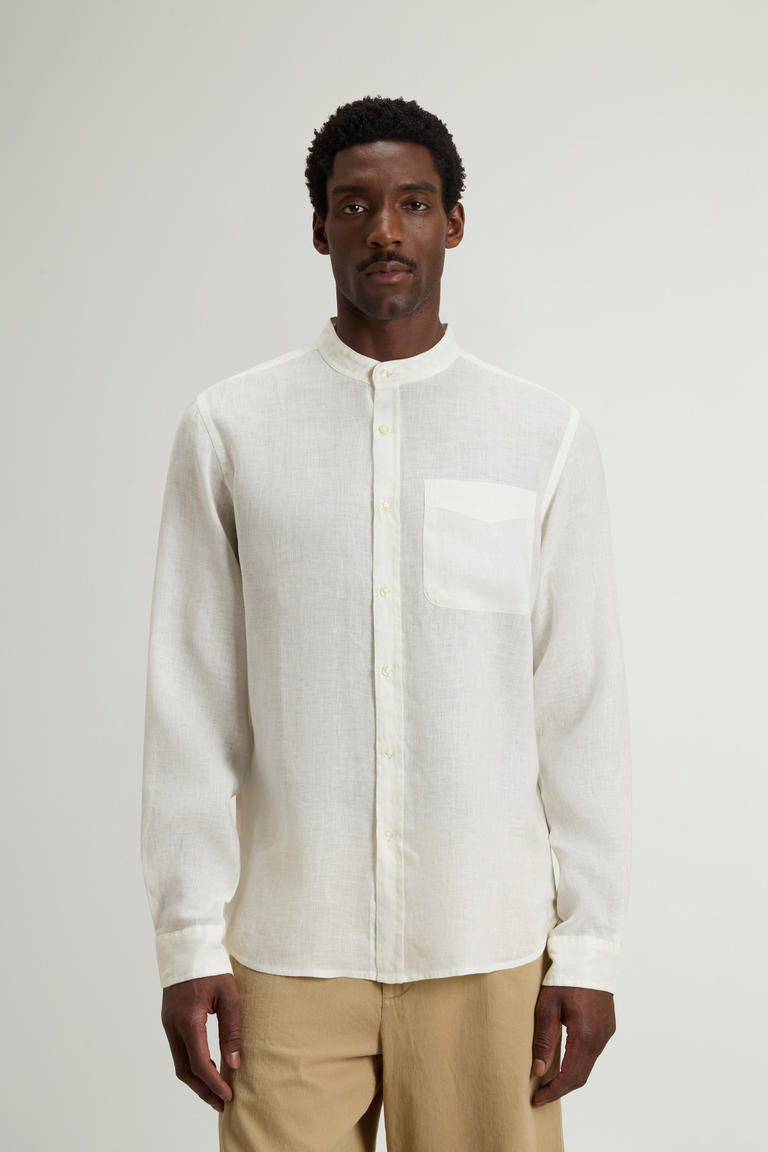 Garment-Dyed Pure Linen Shirt White photo 1 | Woolrich