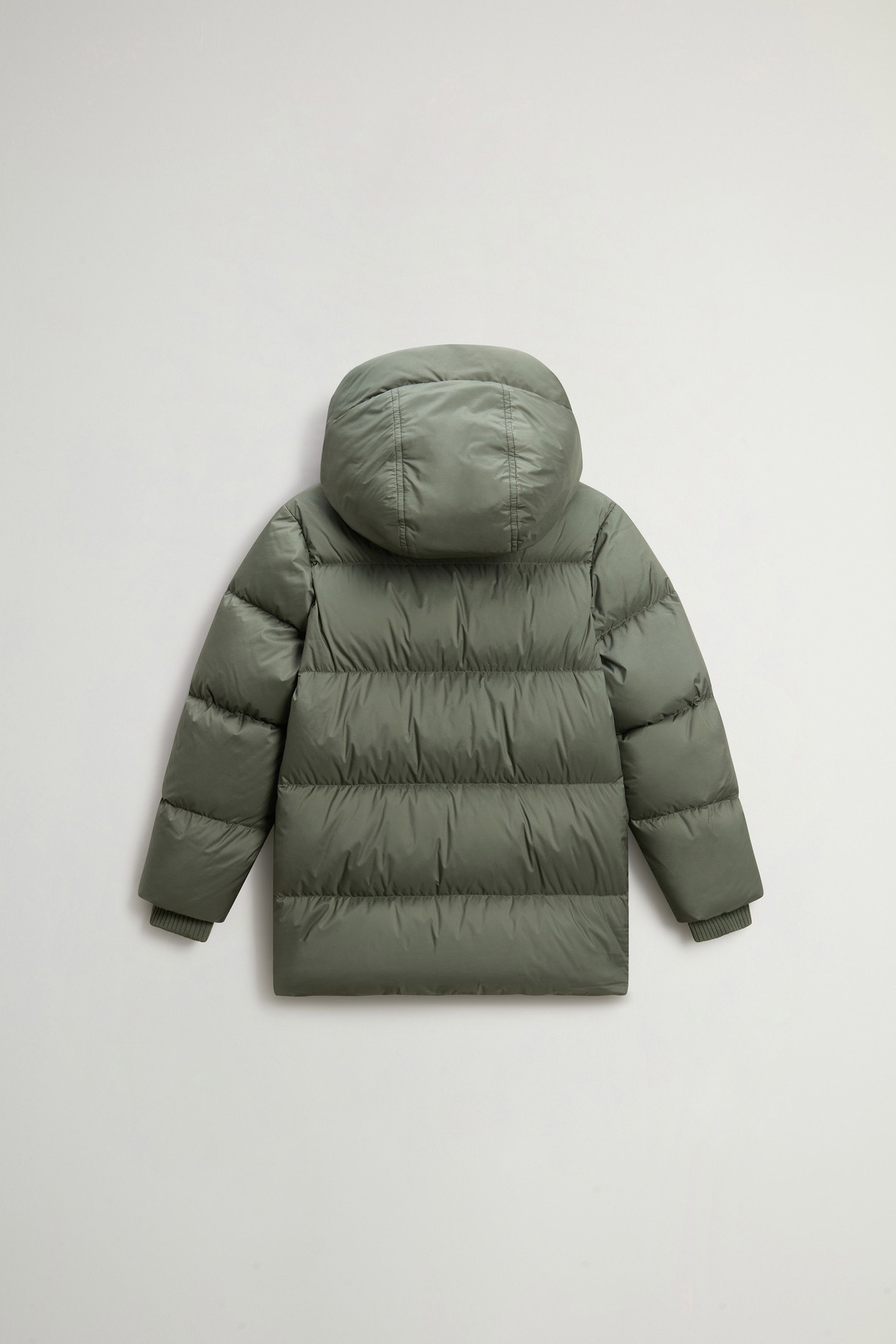 Boys' Sierra Jacket in Quilted Microfiber with Hood Green photo 2 | Woolrich