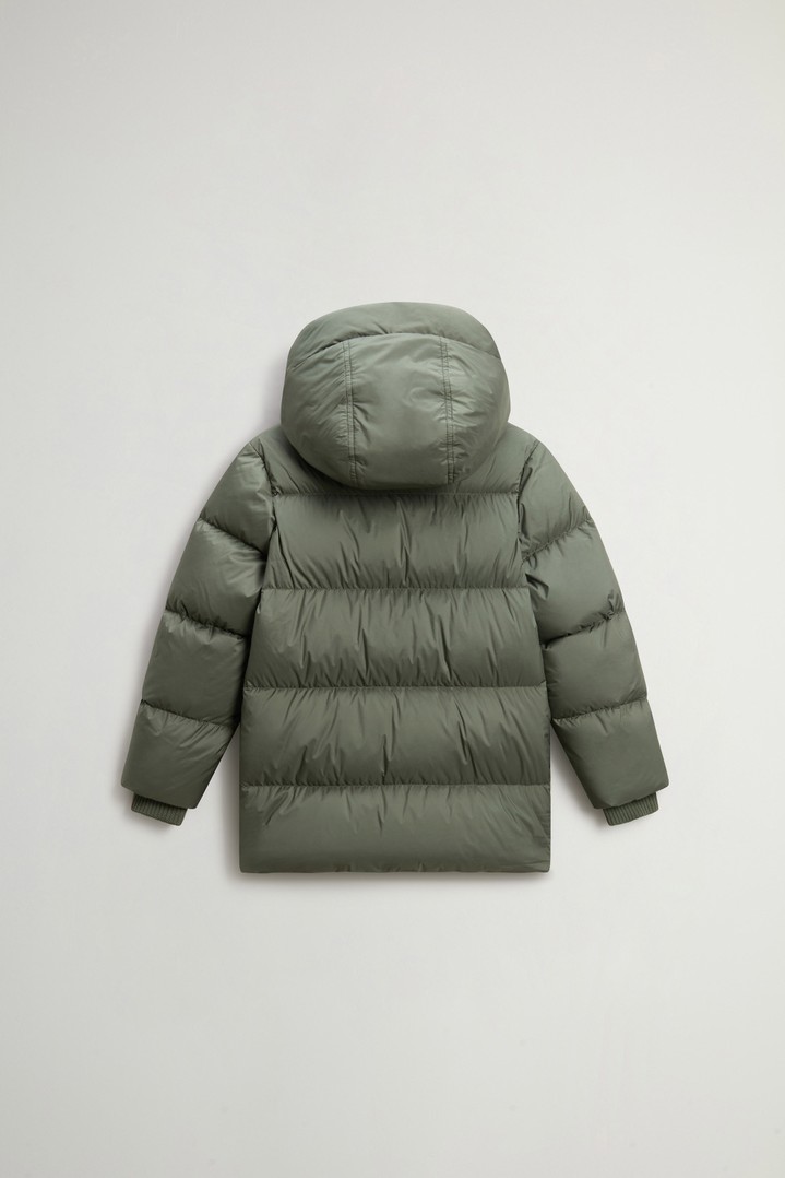 Boys' Sierra Jacket in Quilted Microfiber with Hood Green photo 2 | Woolrich