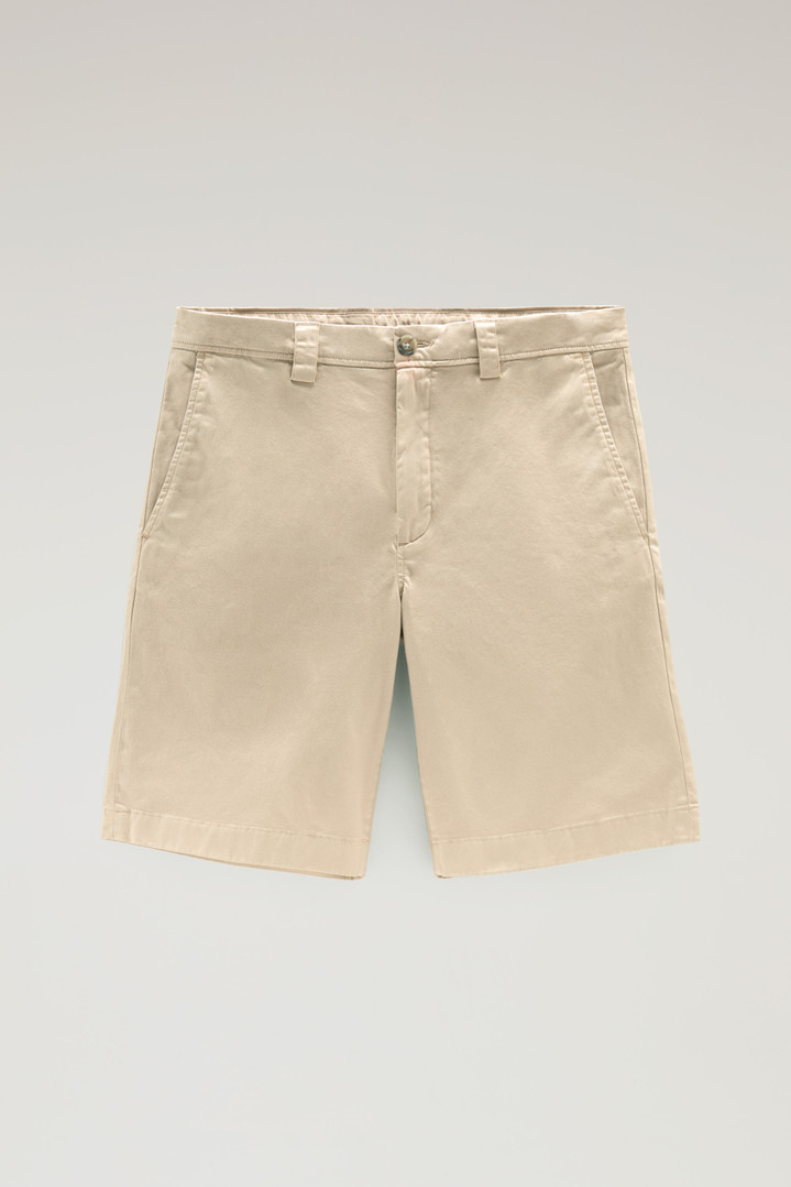 Garment-Dyed Chino Shorts in Stretch Cotton Beige photo 1 | Woolrich