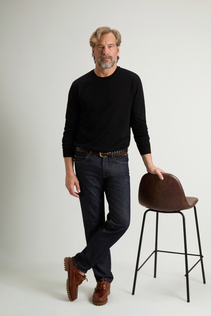 Maglione girocollo in pura lana vergine Merino Nero photo 2 | Woolrich