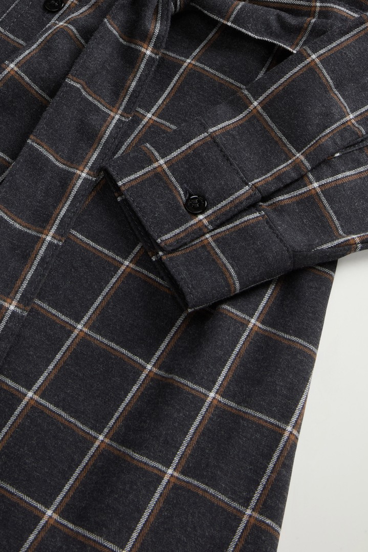 Checked Shirt Dress in Pure Cotton Flannel Gray photo 7 | Woolrich