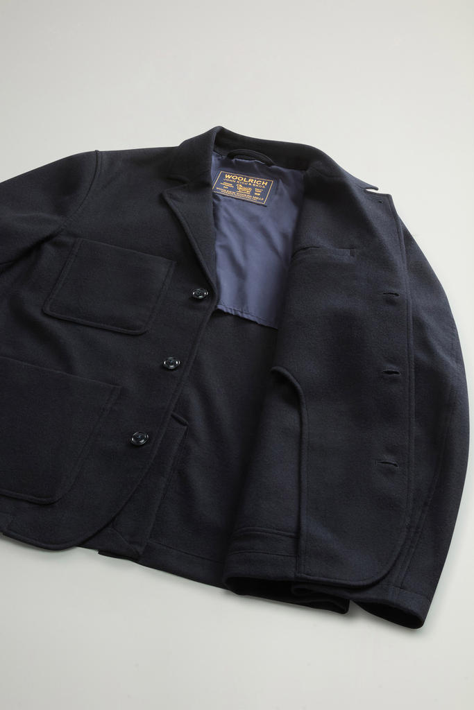 Checked Blazer in Recycled Italian Wool-Blend Flannel Blue photo 8 | Woolrich