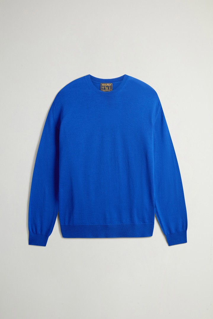 Maglione girocollo in pura lana vergine Merino Blu photo 5 | Woolrich