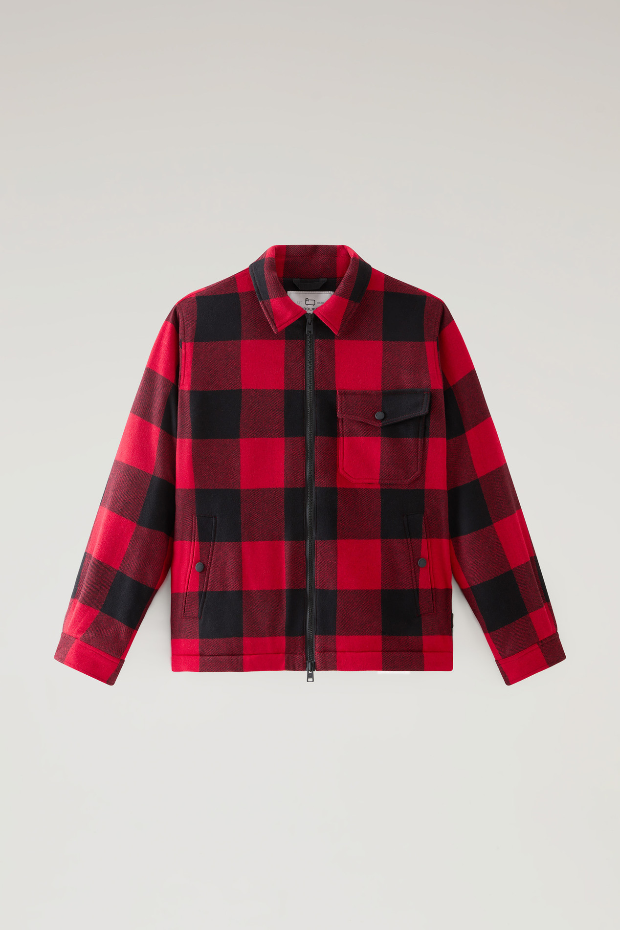 Overshirt in Recycled Italian Wool Blend with Sherpa Lining Red photo 1 | Woolrich