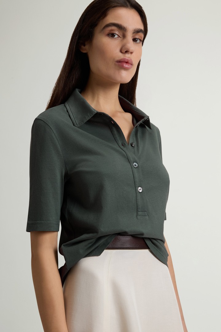 LUXE JERSEY POLO Green photo 4 | Woolrich