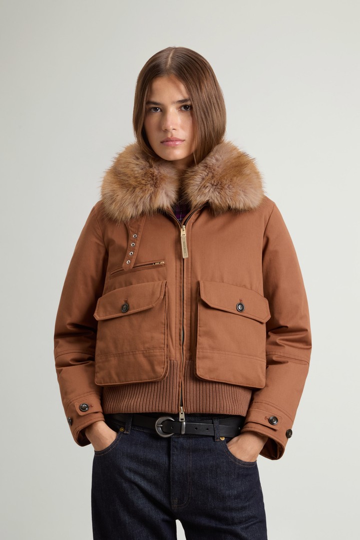BEST COTTON FAUX FUR BOMBER Marron photo 1 | Woolrich