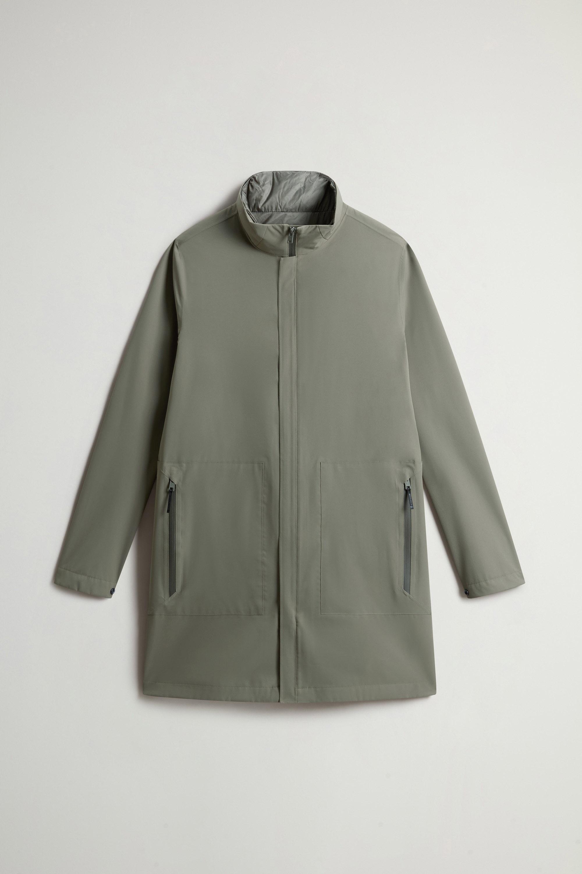 2-In-1 Overcoat in Two-Layered Fabric Green photo 5 | Woolrich