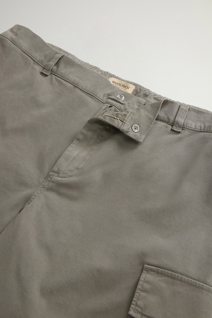 COTTON TWILL CARGO SHORT GD Green photo 4 | Woolrich