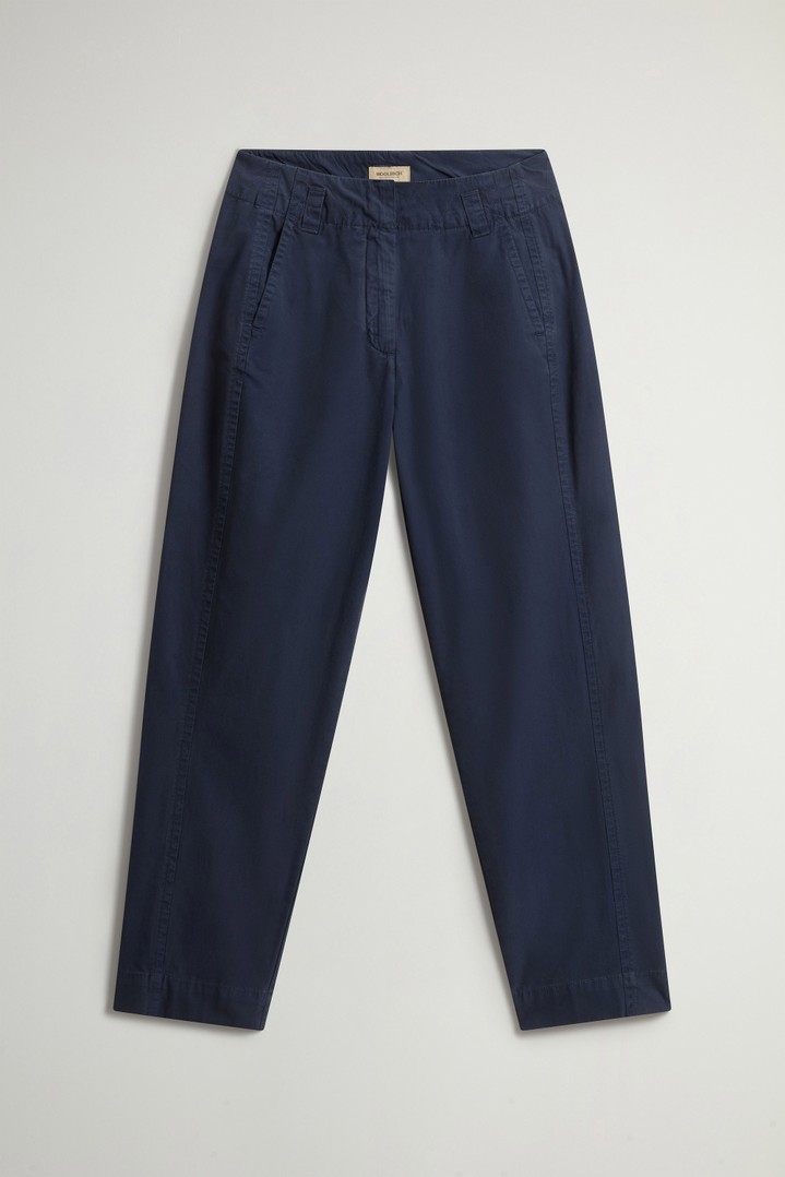 Garment-Dyed Carrot Pants in Pure Cotton Poplin Blue photo 3 | Woolrich