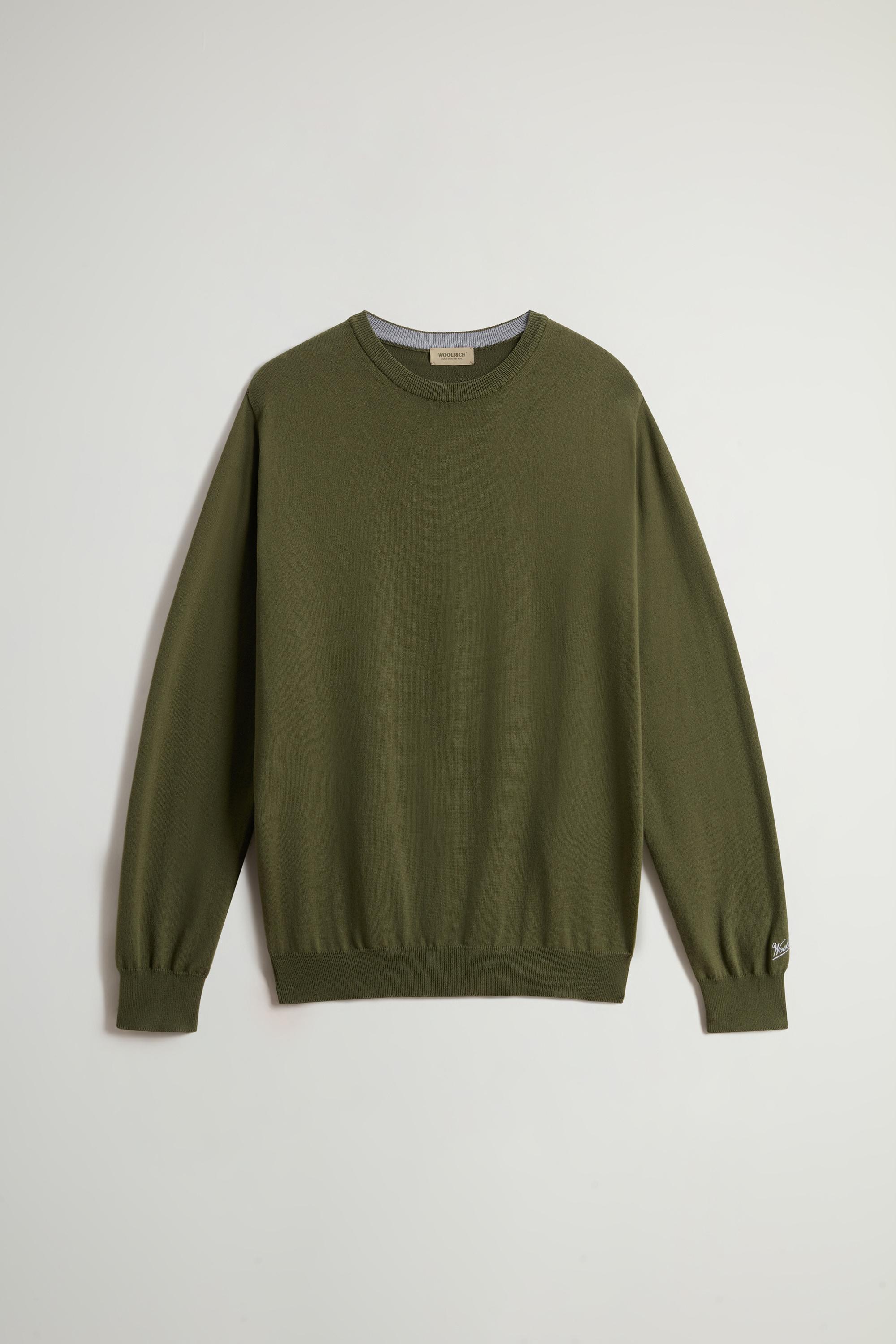 Pullover aus reiner Baumwolle mit Rundhalsausschnitt Grün photo 1 | Woolrich