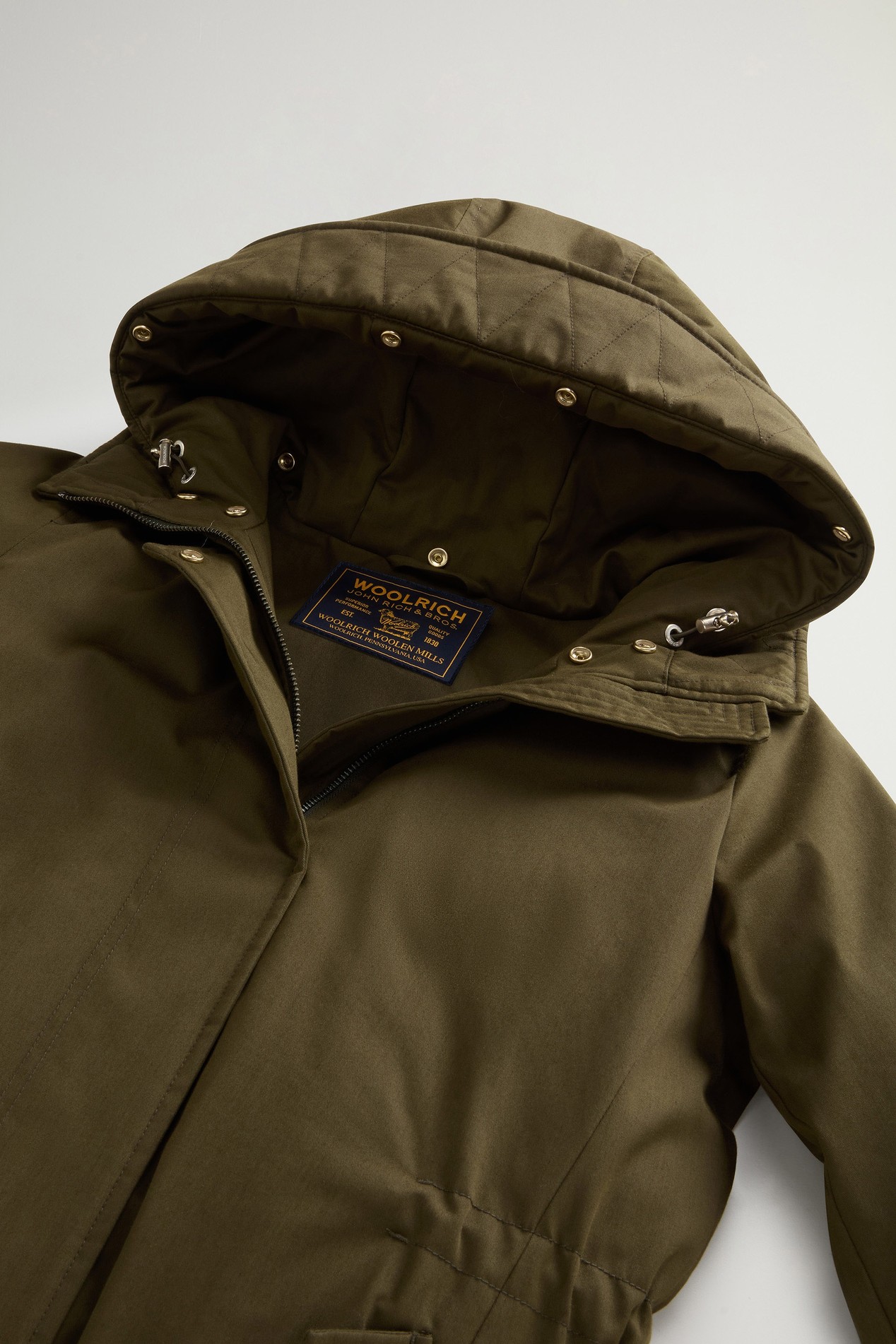 BEST COTTON FAUX FUR PARKA Vert photo 7 | Woolrich