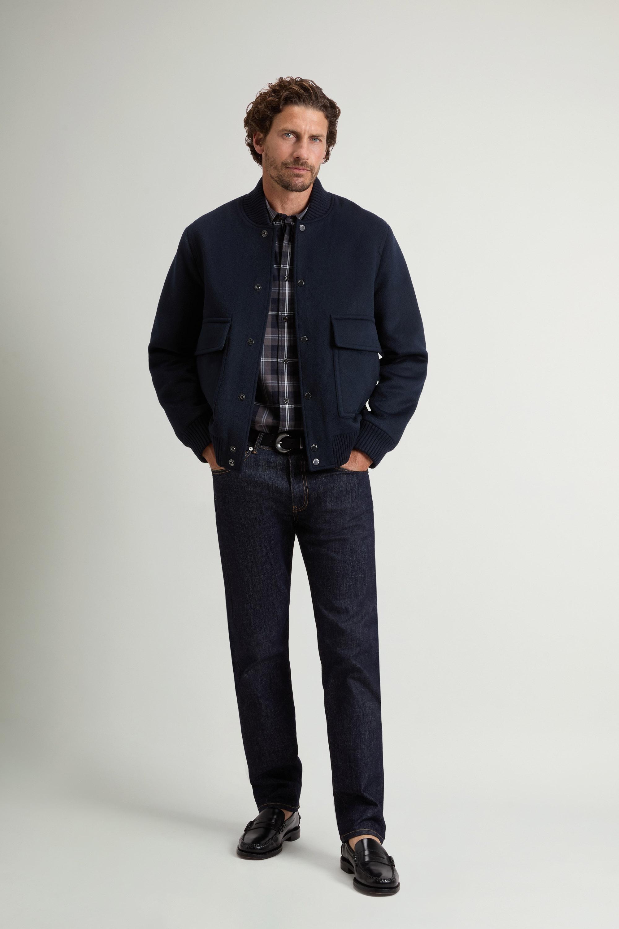 Miles Bomber Jacket in Wool Blend Blue photo 1 | Woolrich