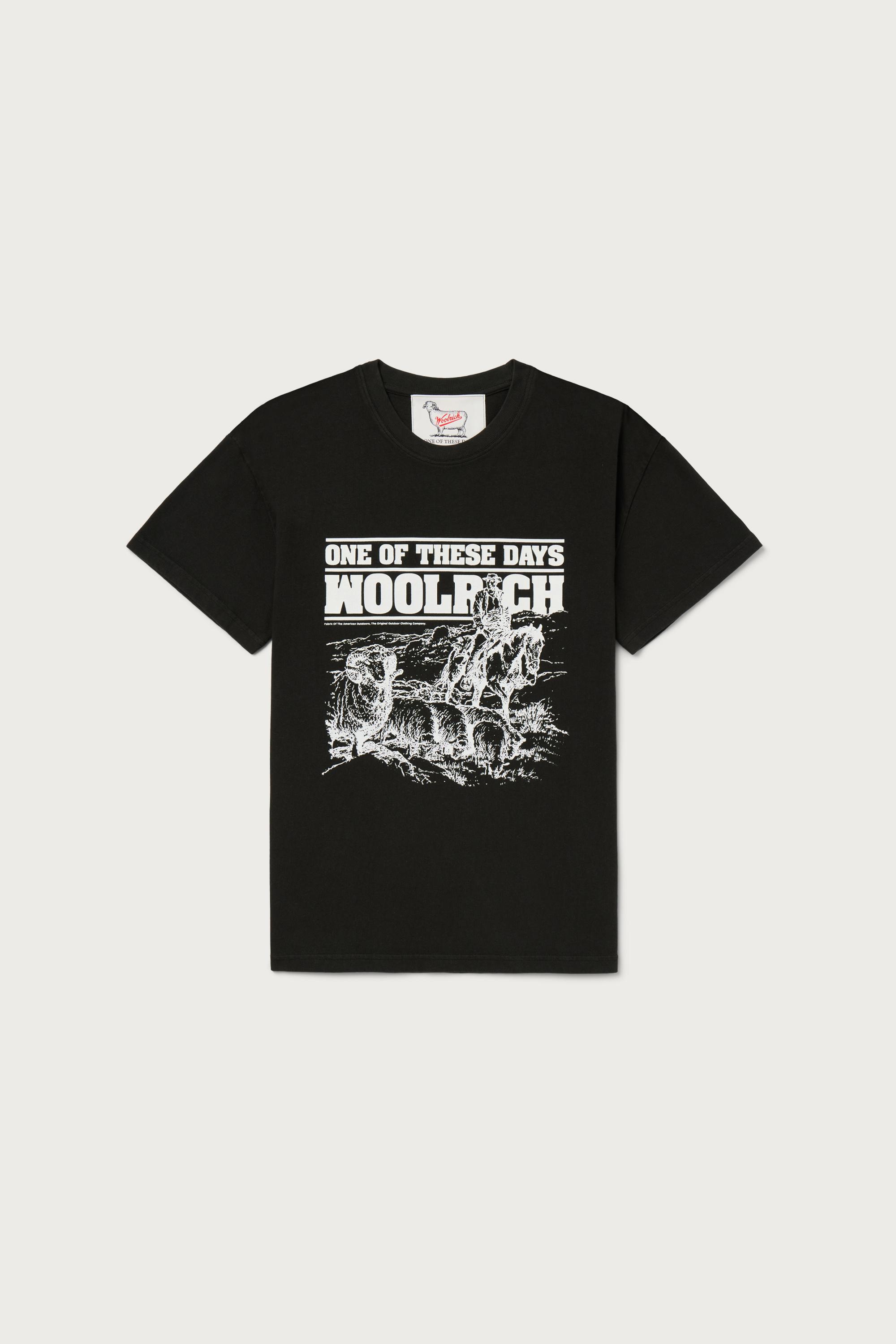 T-shirt in Pure Cotton - One Of These Days / Woolrich Black photo 1 | Woolrich