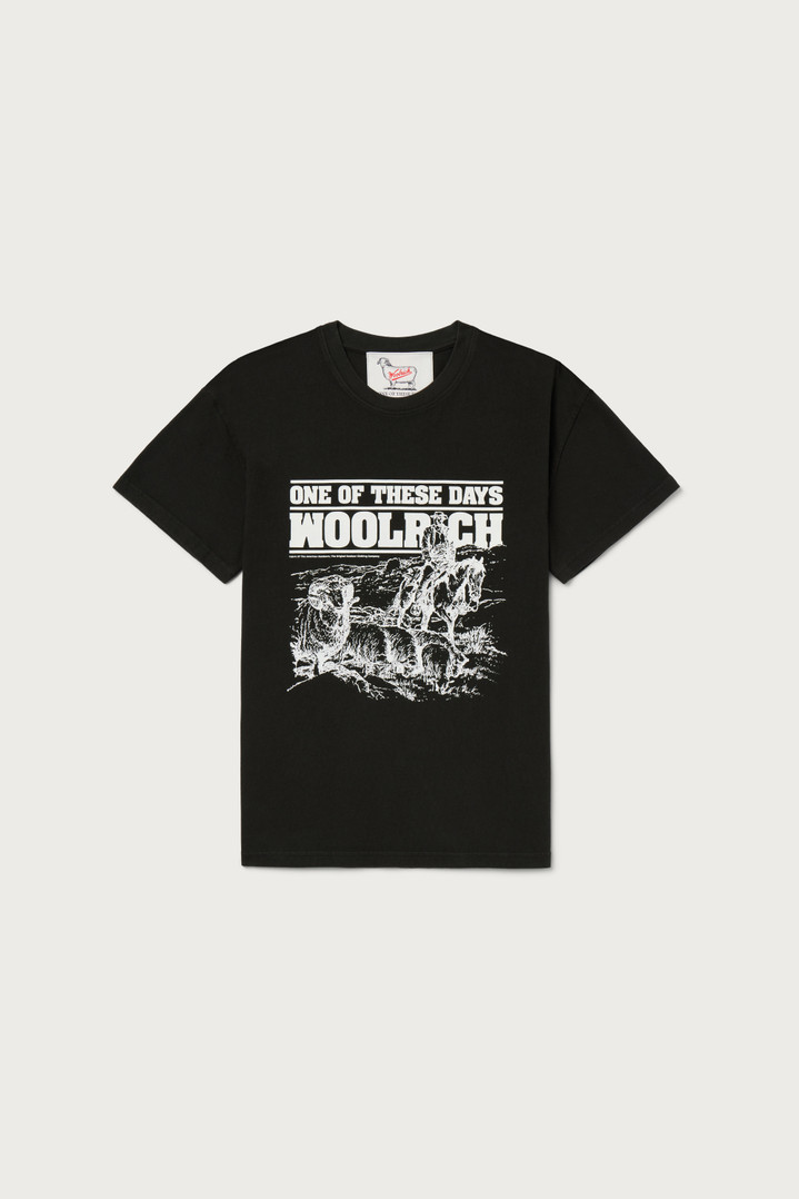 T-shirt in Pure Cotton - One Of These Days / Woolrich Black photo 1 | Woolrich