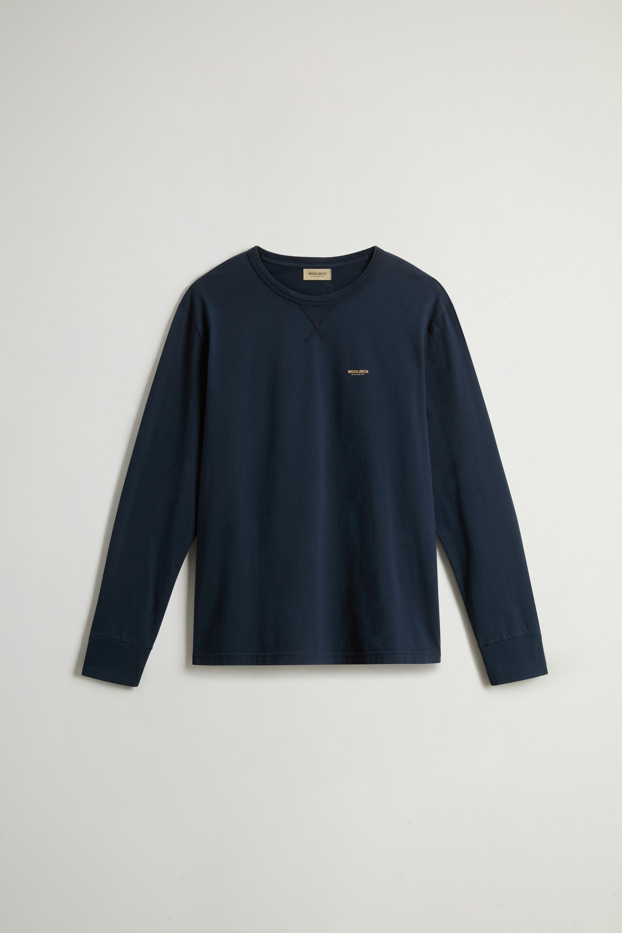 Long-Sleeve T-shirt in Pure Cotton Blue photo 5 | Woolrich
