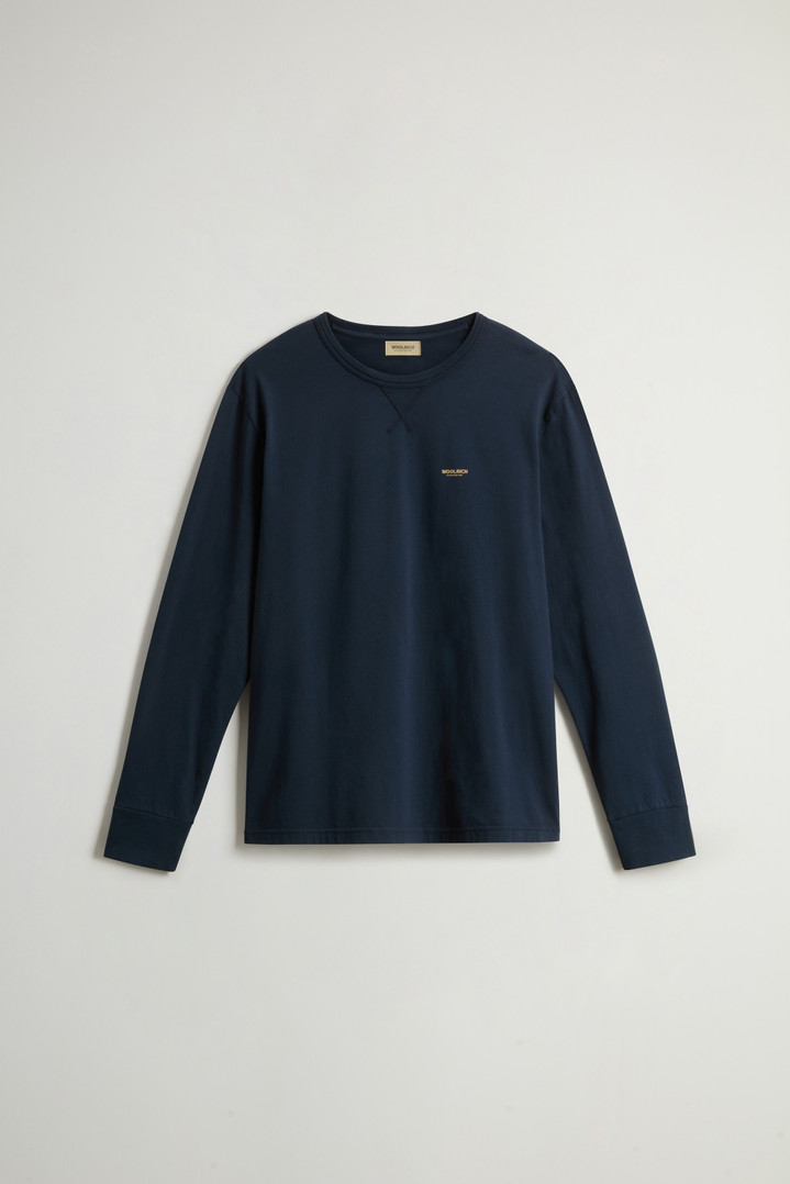 Long-Sleeve T-shirt in Pure Cotton Blue photo 5 | Woolrich