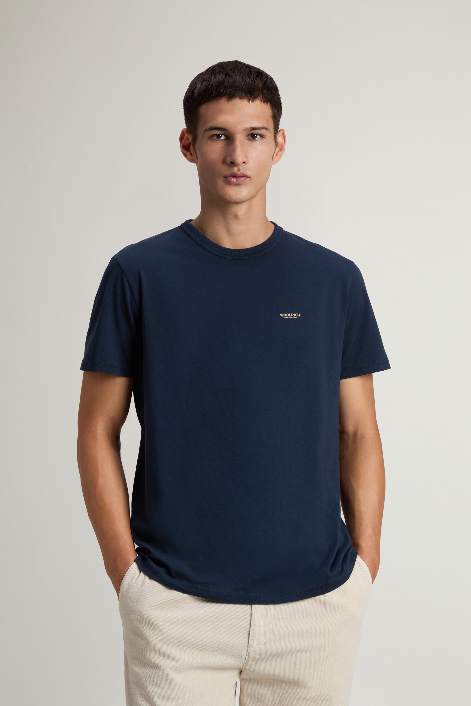 T-Shirt aus reiner Baumwolle Blau photo 1 | Woolrich
