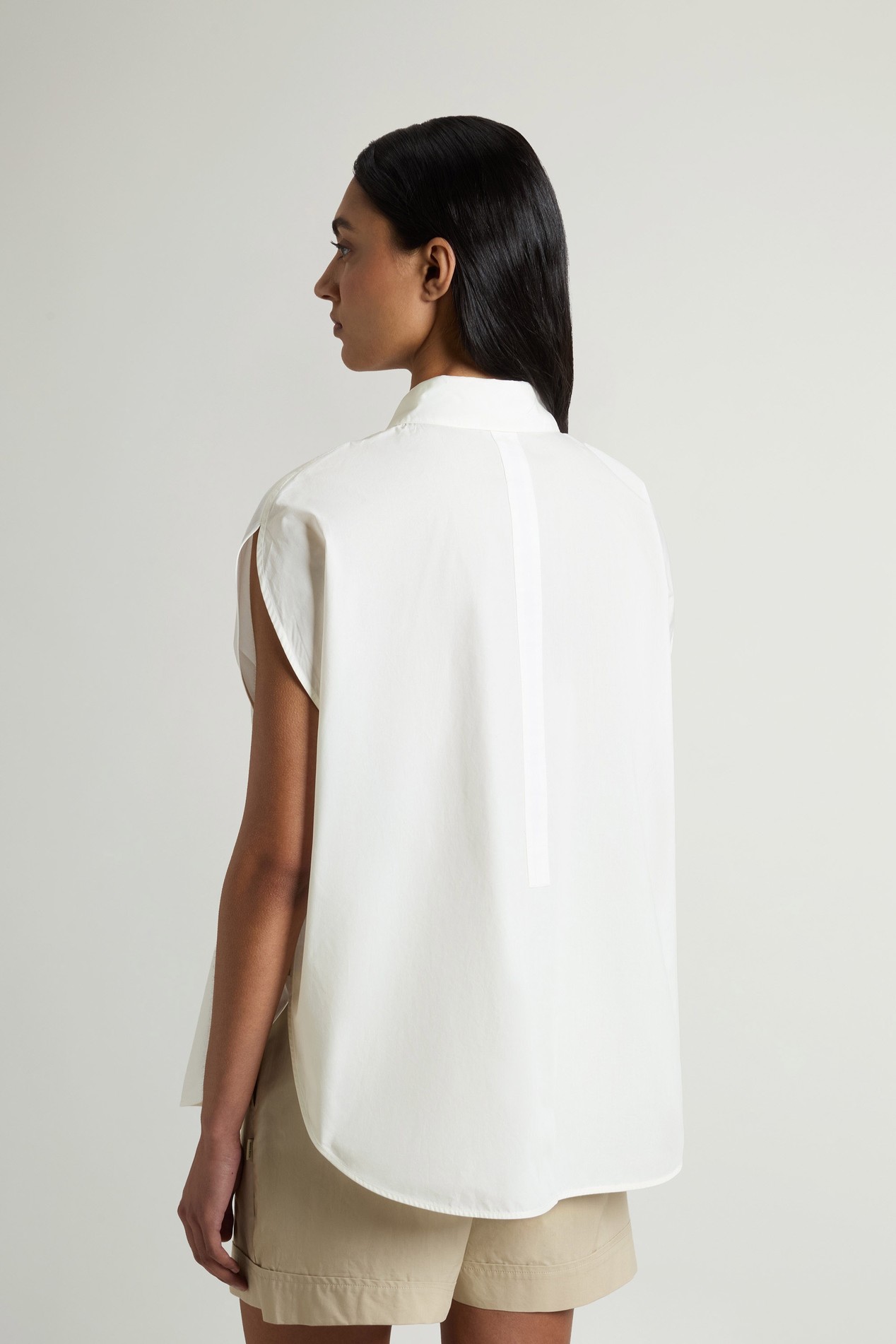 COTTON POPLIN BLOUSE White photo 3 | Woolrich