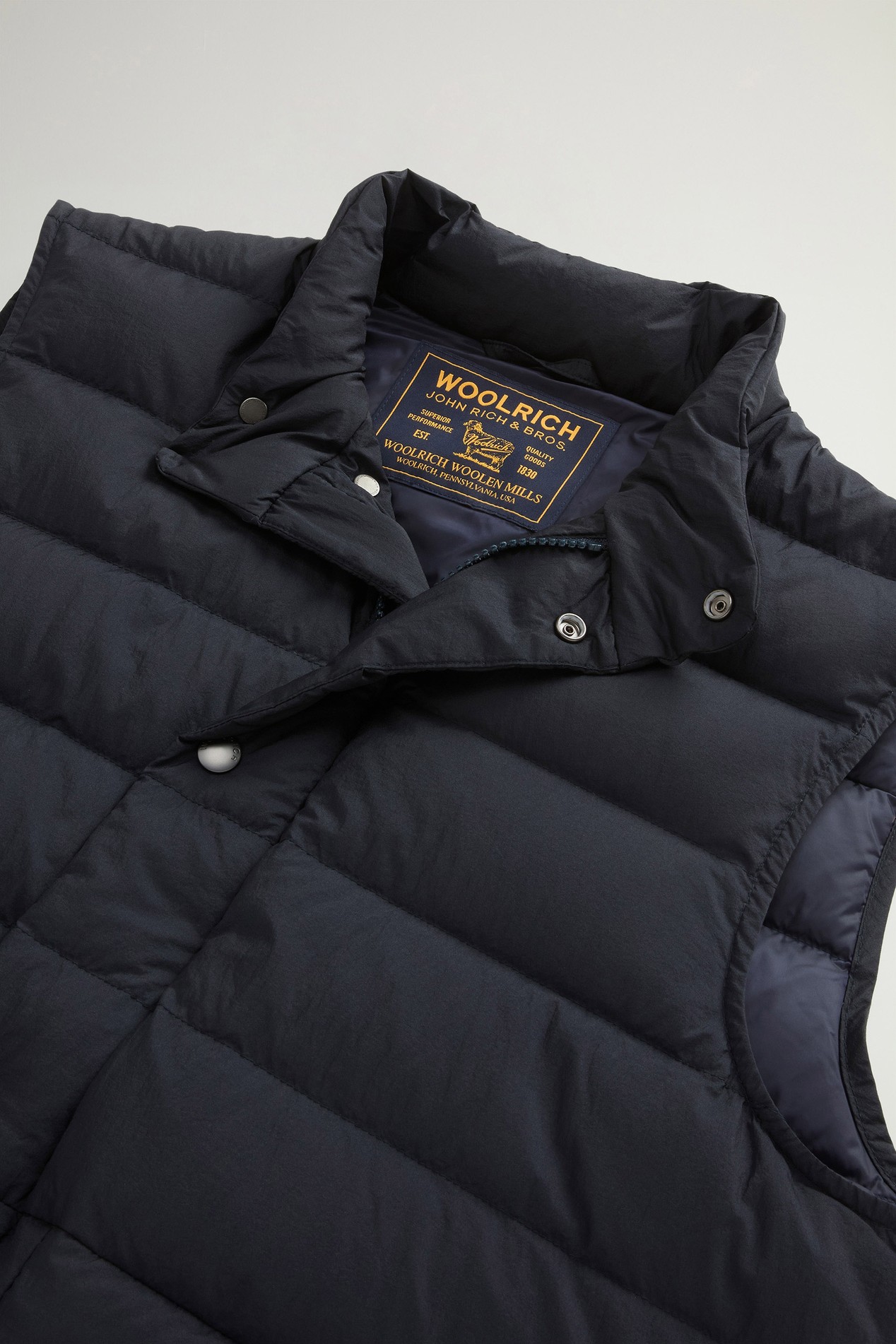 Bering Quilted Vest in Crinkle Nylon Blue photo 2 | Woolrich
