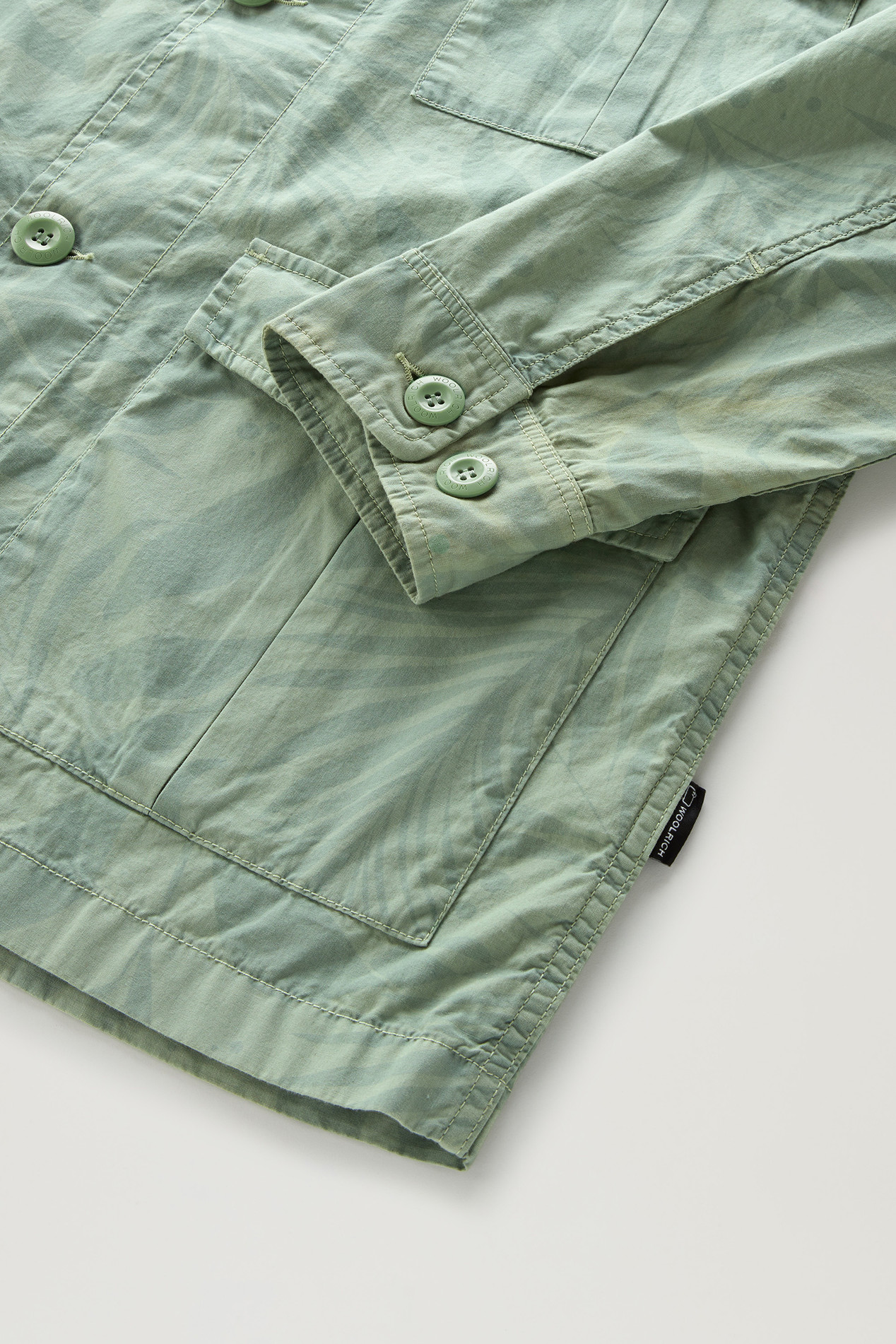 Shirt Jacket in Pure Cotton Printed Poplin Green photo 3 | Woolrich