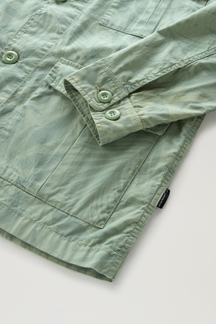 Shirt Jacket in Pure Cotton Printed Poplin Green photo 3 | Woolrich