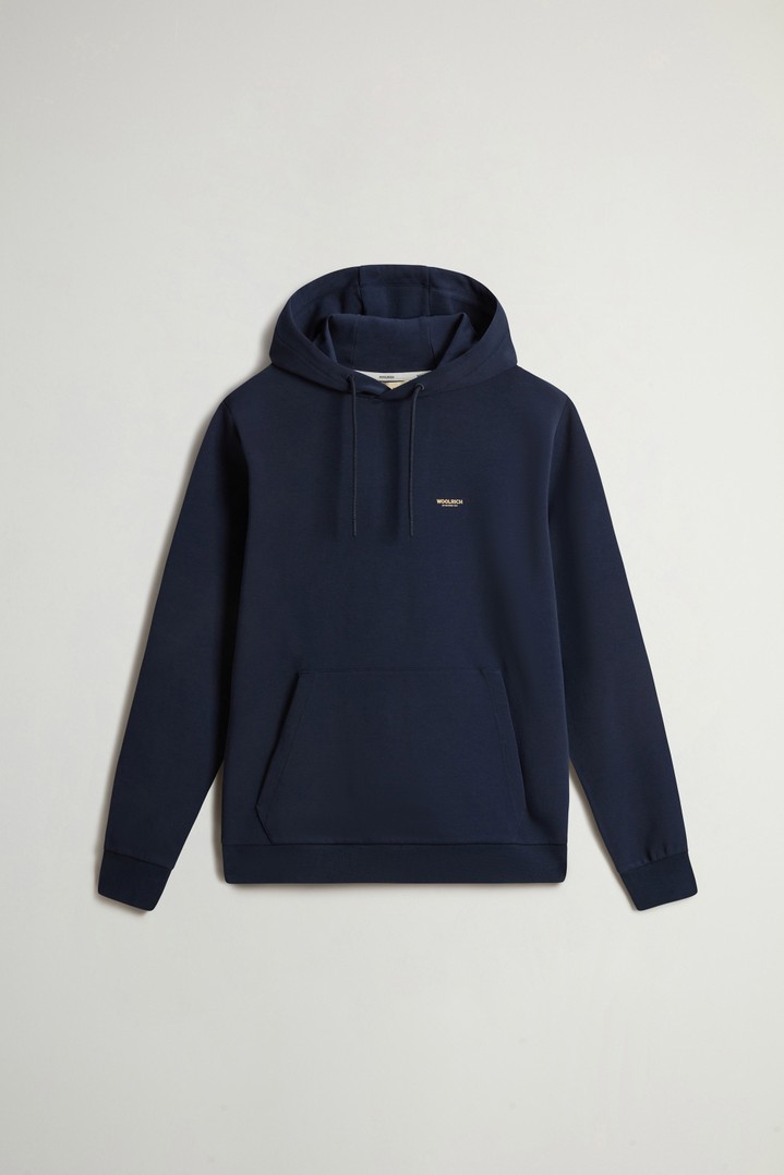 Hooded Sweatshirt in Cotton-Blend Interlock Blue photo 5 | Woolrich