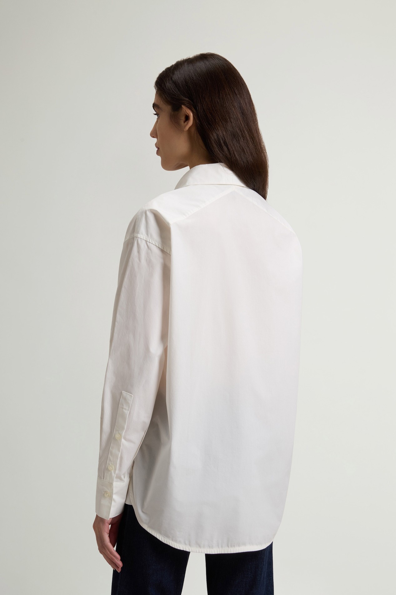 COTTON POPLIN BOYFRIEND SHIRT White photo 3 | Woolrich