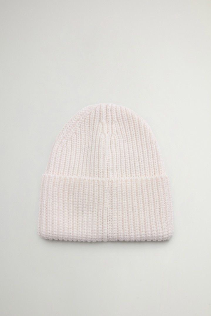 FINE MERINOS LOGO BEANIE Weiß photo 3 | Woolrich