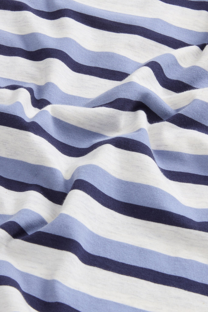 STRIPED COTTON MELANGE S/S POLO Blau photo 7 | Woolrich