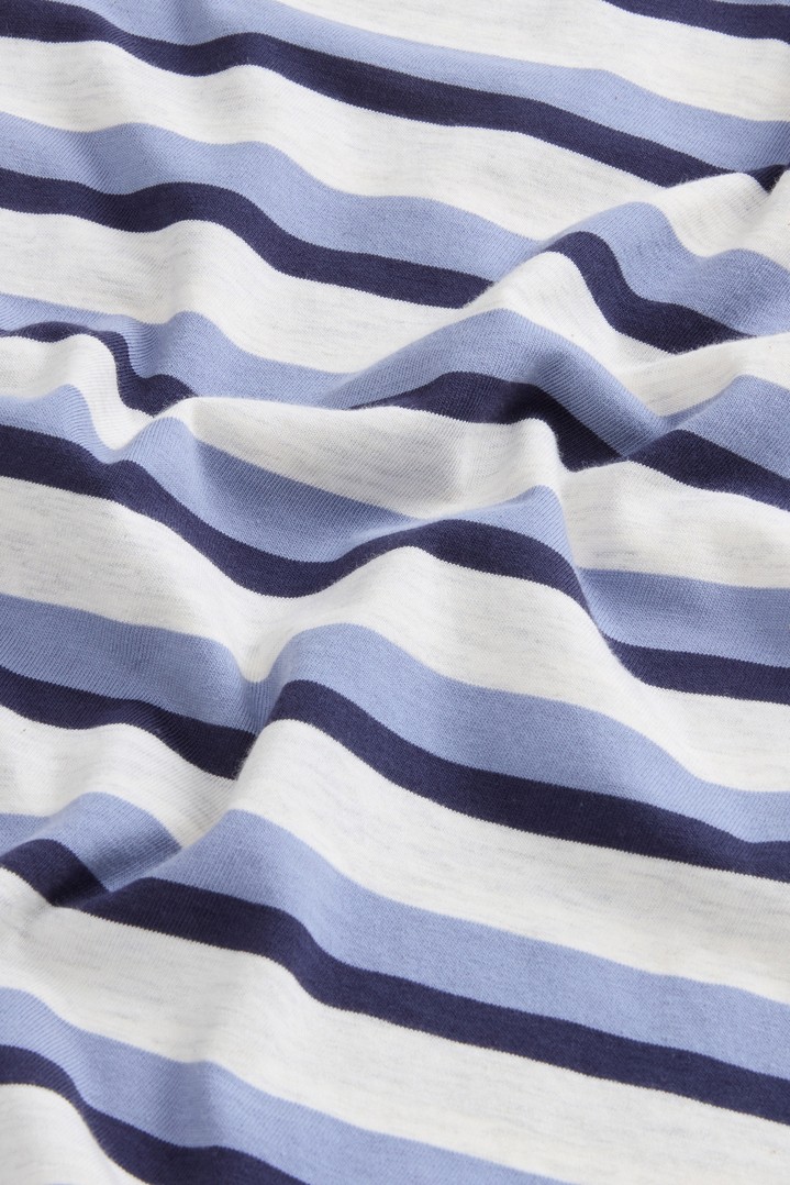 STRIPED COTTON MELANGE S/S POLO Blau photo 7 | Woolrich
