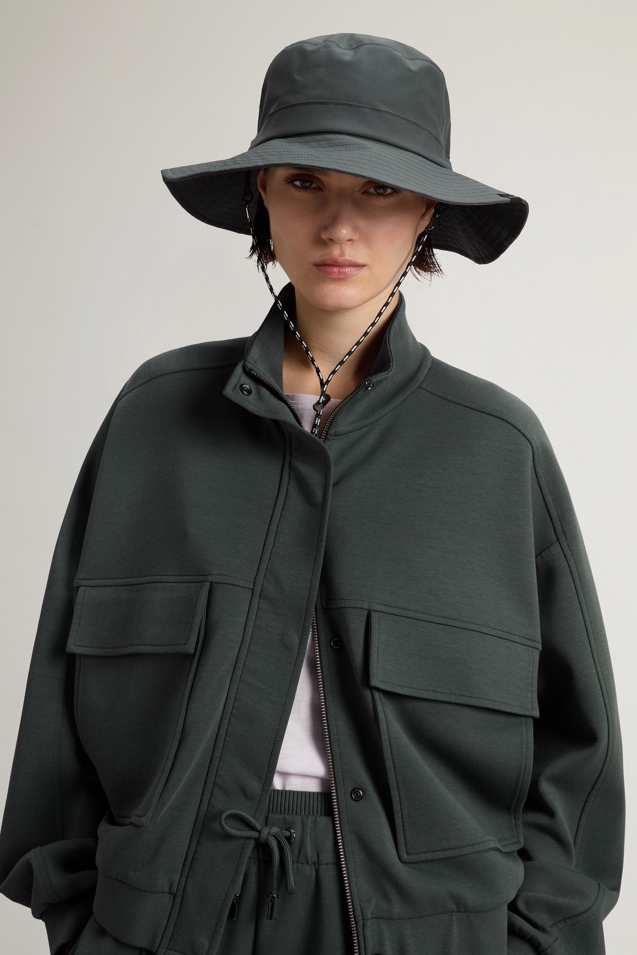 INTERLOCK ZIPPED SWEATSHIRT Green photo 4 | Woolrich