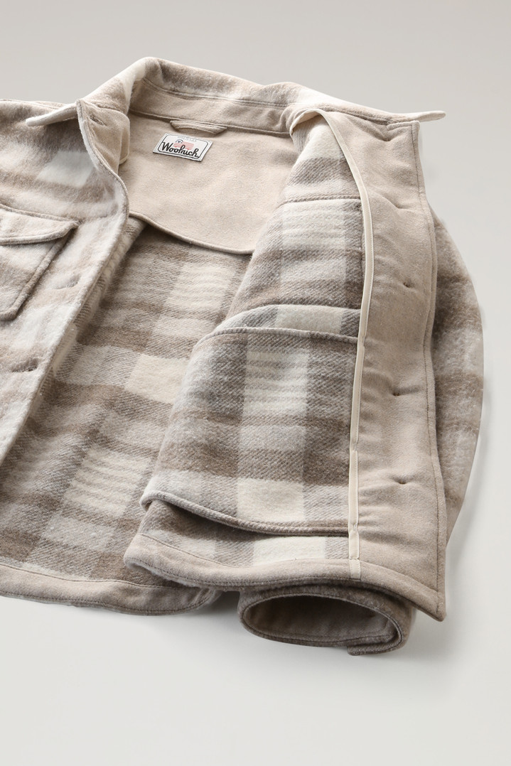 Pemberton Check Overshirt in Wool Blend Flannel White photo 4 | Woolrich