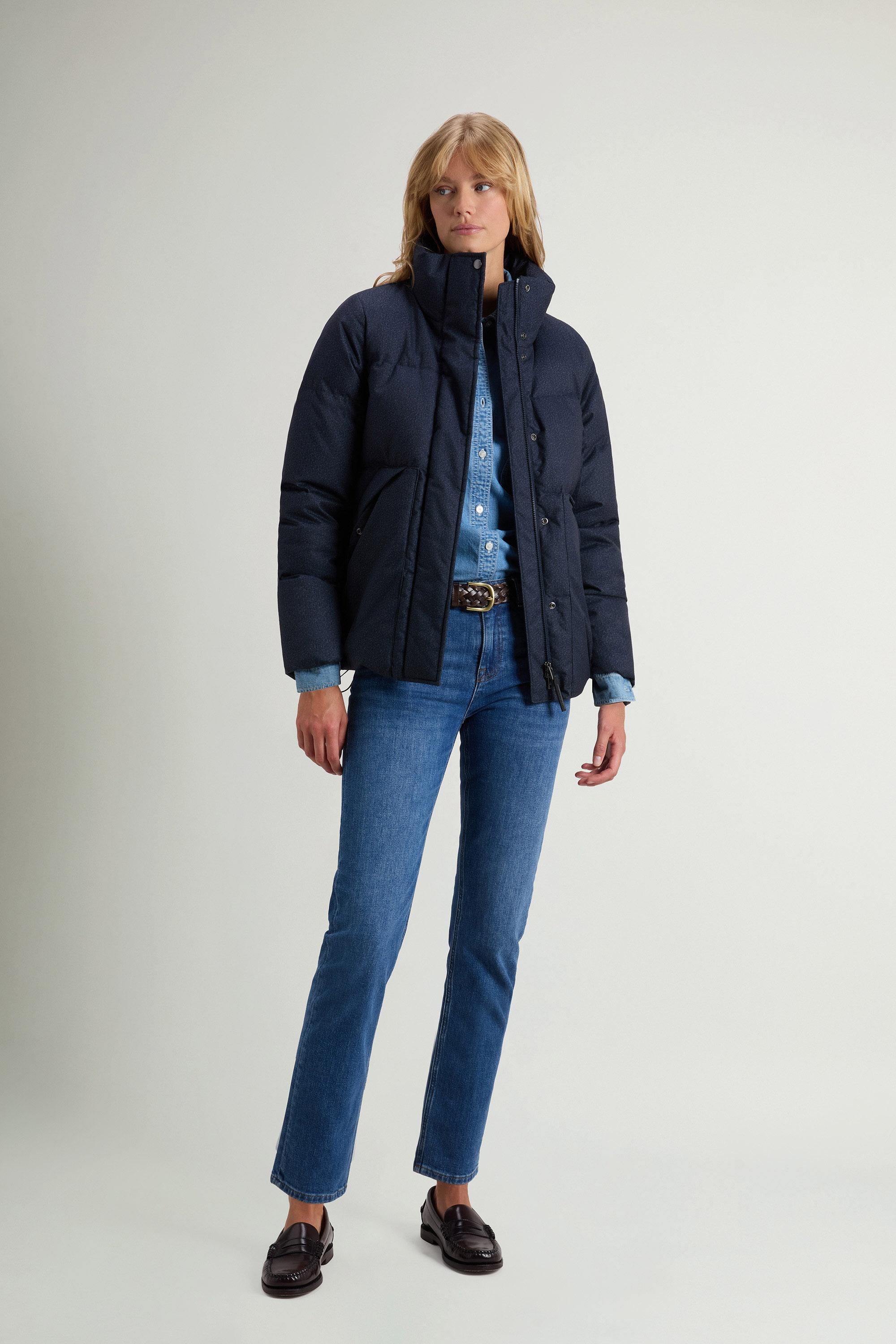 Quilted Checked Jacket in Wool-Effect Fabric Blue photo 1 | Woolrich