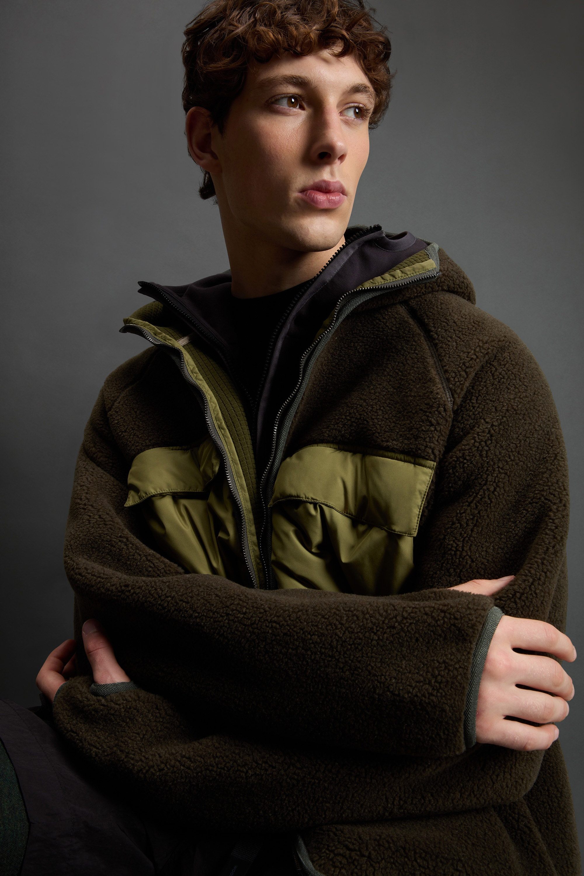 Felpa ibrida full-zip con cappuccio Verde photo 6 | Woolrich
