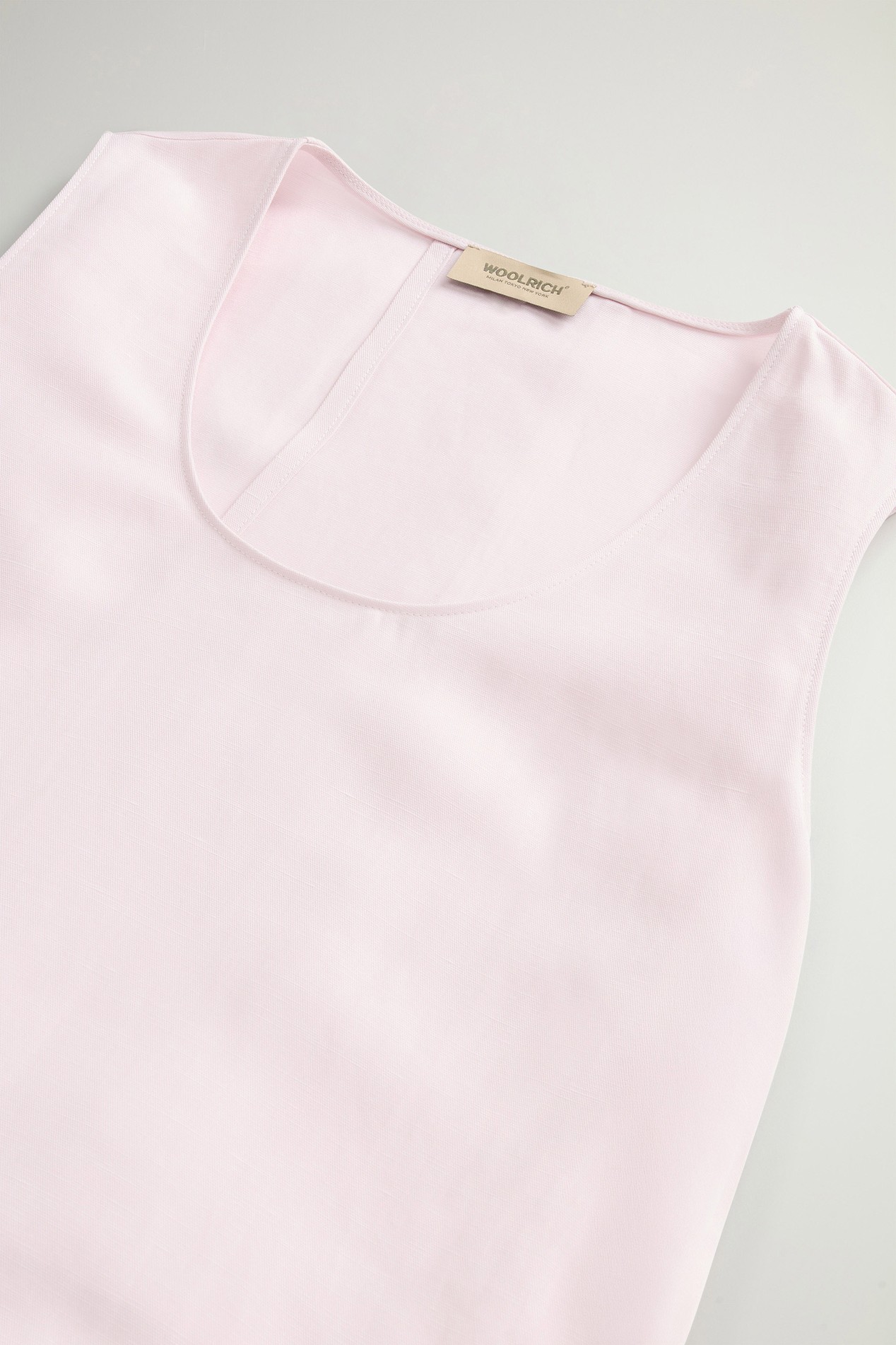 Sleeveless Dress in Linen Blend with Belt Pink photo 6 | Woolrich