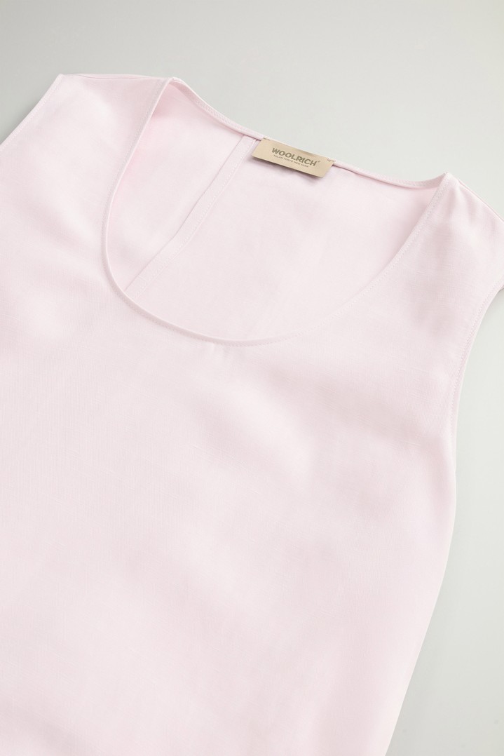 Sleeveless Dress in Linen Blend with Belt Pink photo 6 | Woolrich