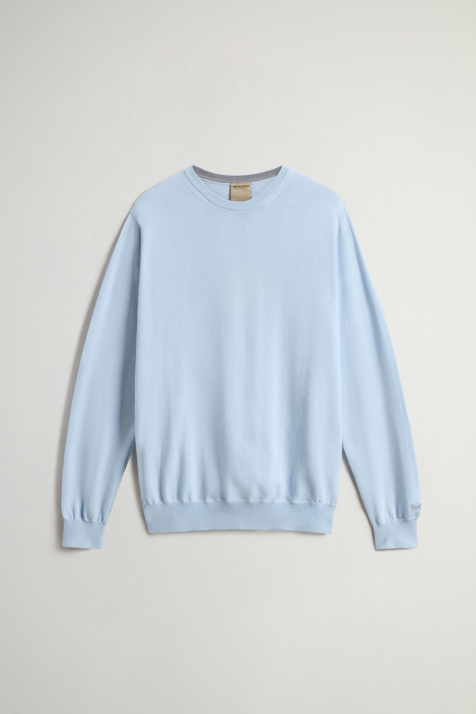 Crewneck Sweater in Pure Cotton Blue photo 5 | Woolrich