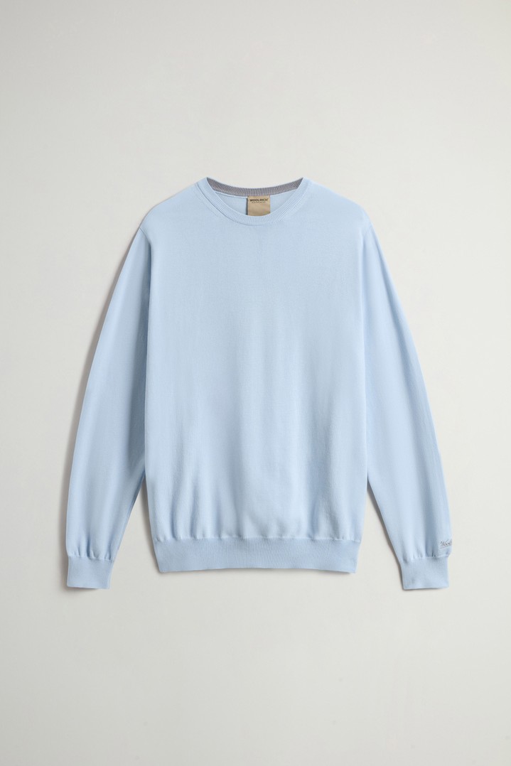 Crewneck Sweater in Pure Cotton Blue photo 5 | Woolrich