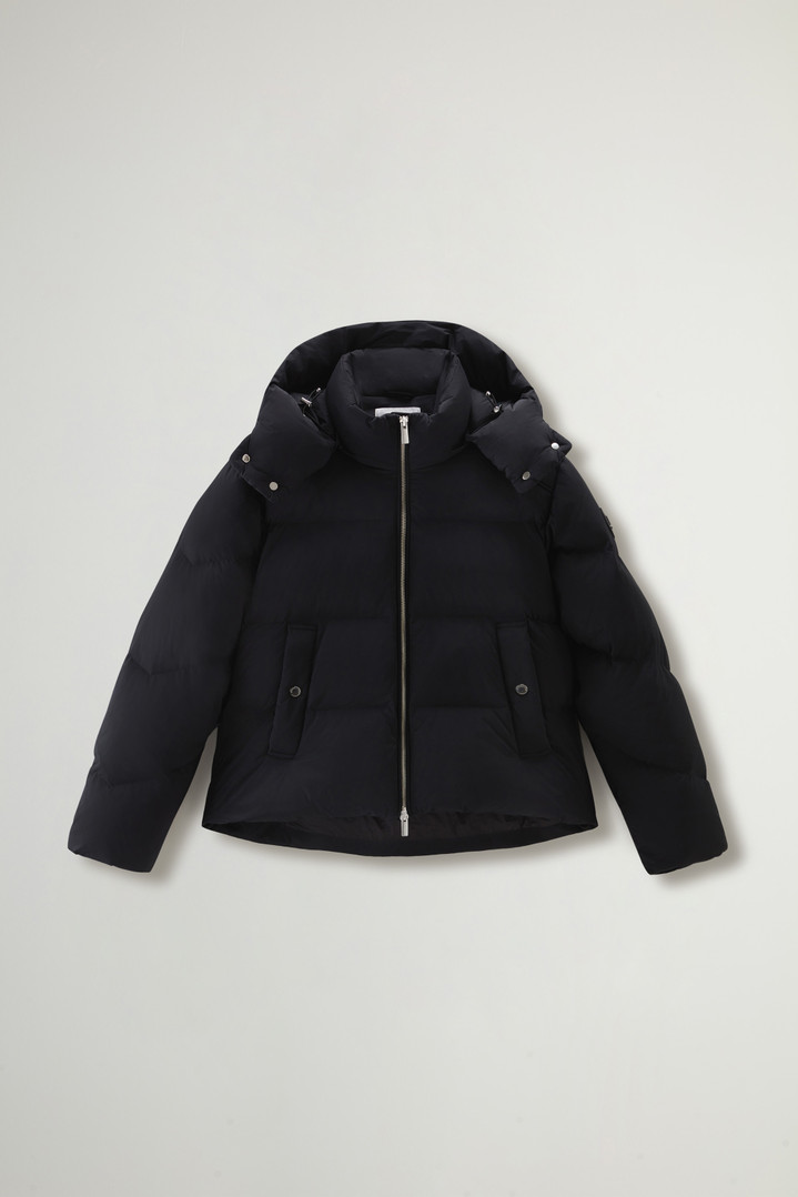 Short Alsea Down Jacket in Stretch Nylon with Detachable Hood Black photo 1 | Woolrich