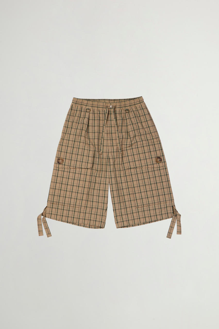 MADRAS CHECK CARGO CROPPED SHORTS Marron photo 1 | Woolrich