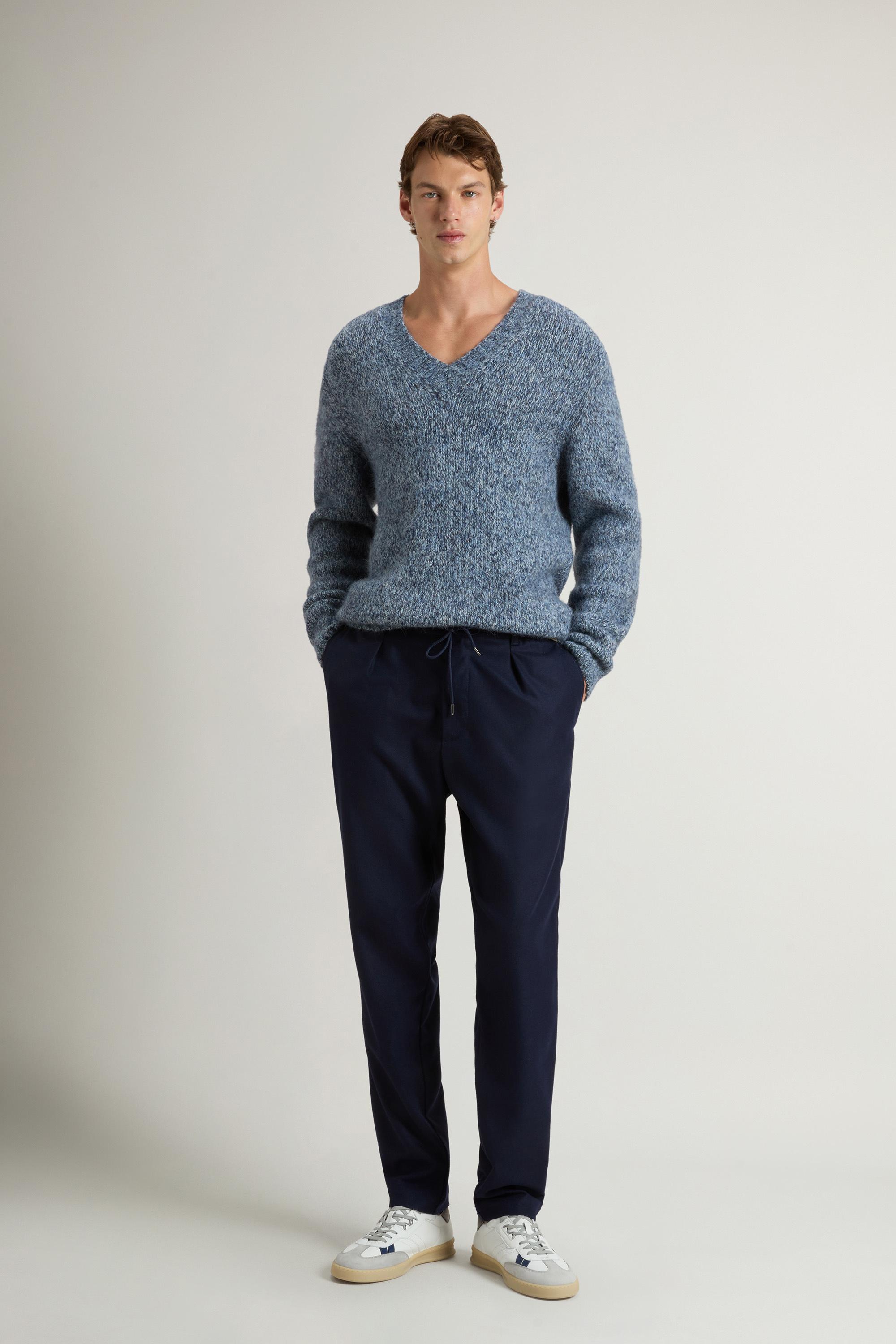 Pantalon Milton en flanelle de laine mélangée Bleu photo 1 | Woolrich