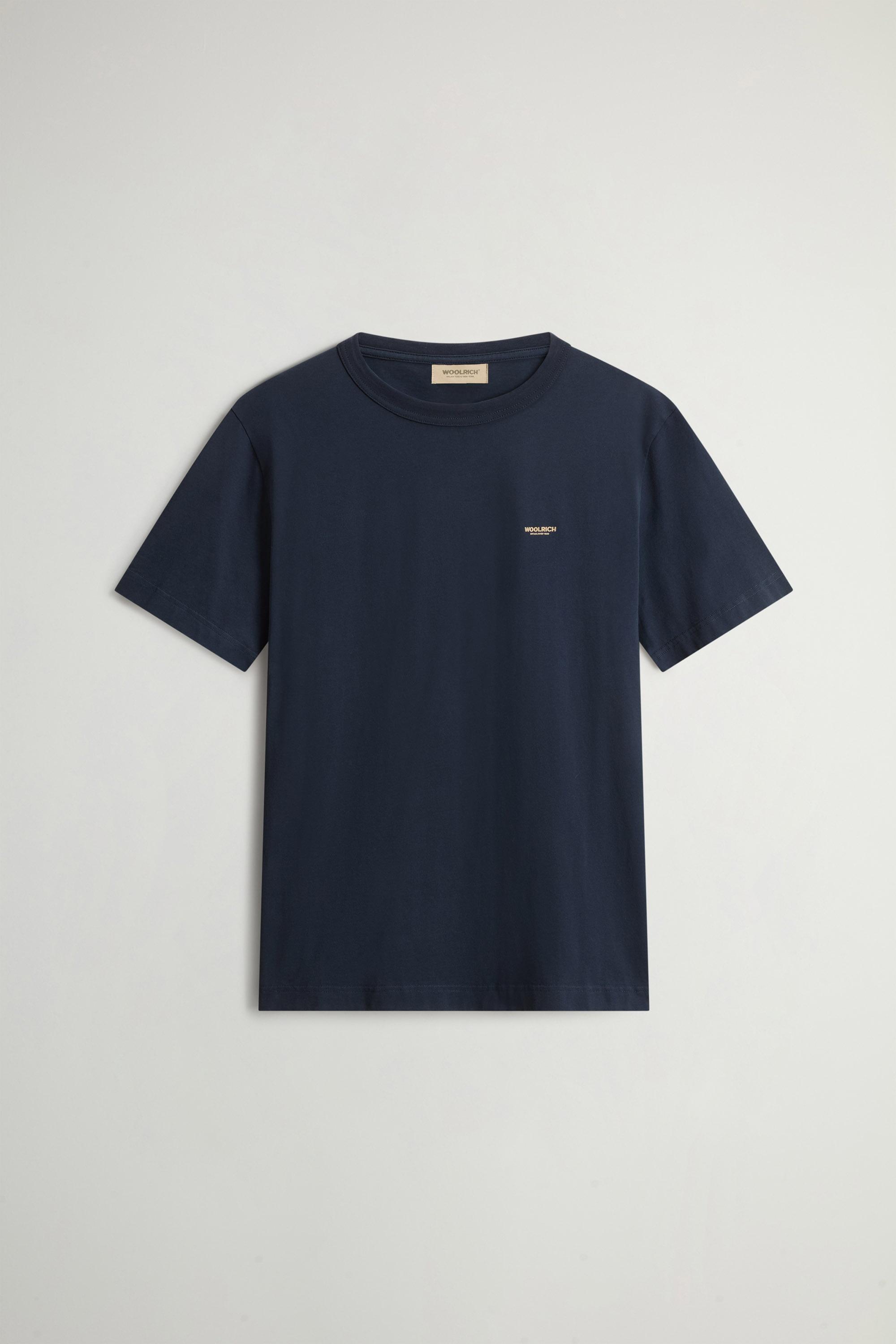 COTTON LOGO T-SHIRT Blue photo 5 | Woolrich