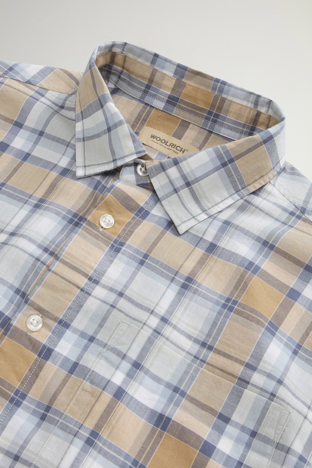 SUMMER CHECK WARREN SHIRT Blue photo 6 | Woolrich