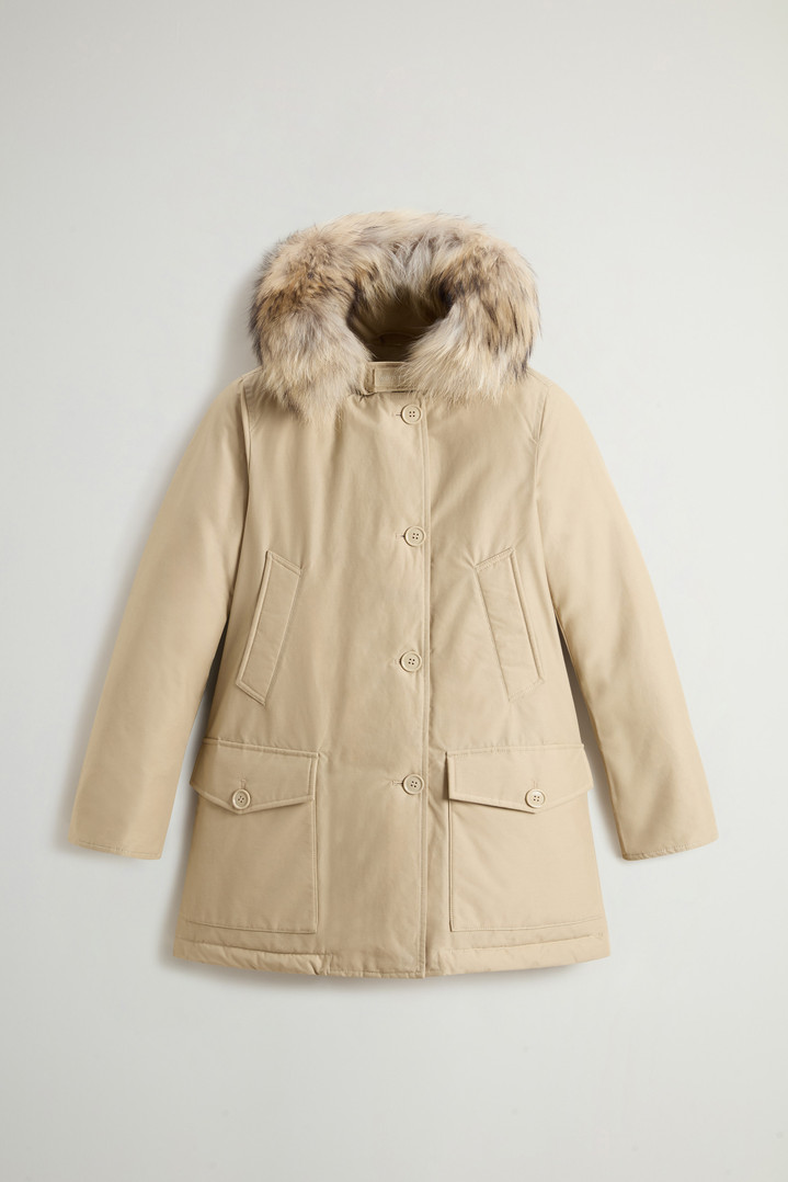 Arctic Parka in Ramar Cloth with Four Pockets and Detachable Fur Beige photo 5 | Woolrich