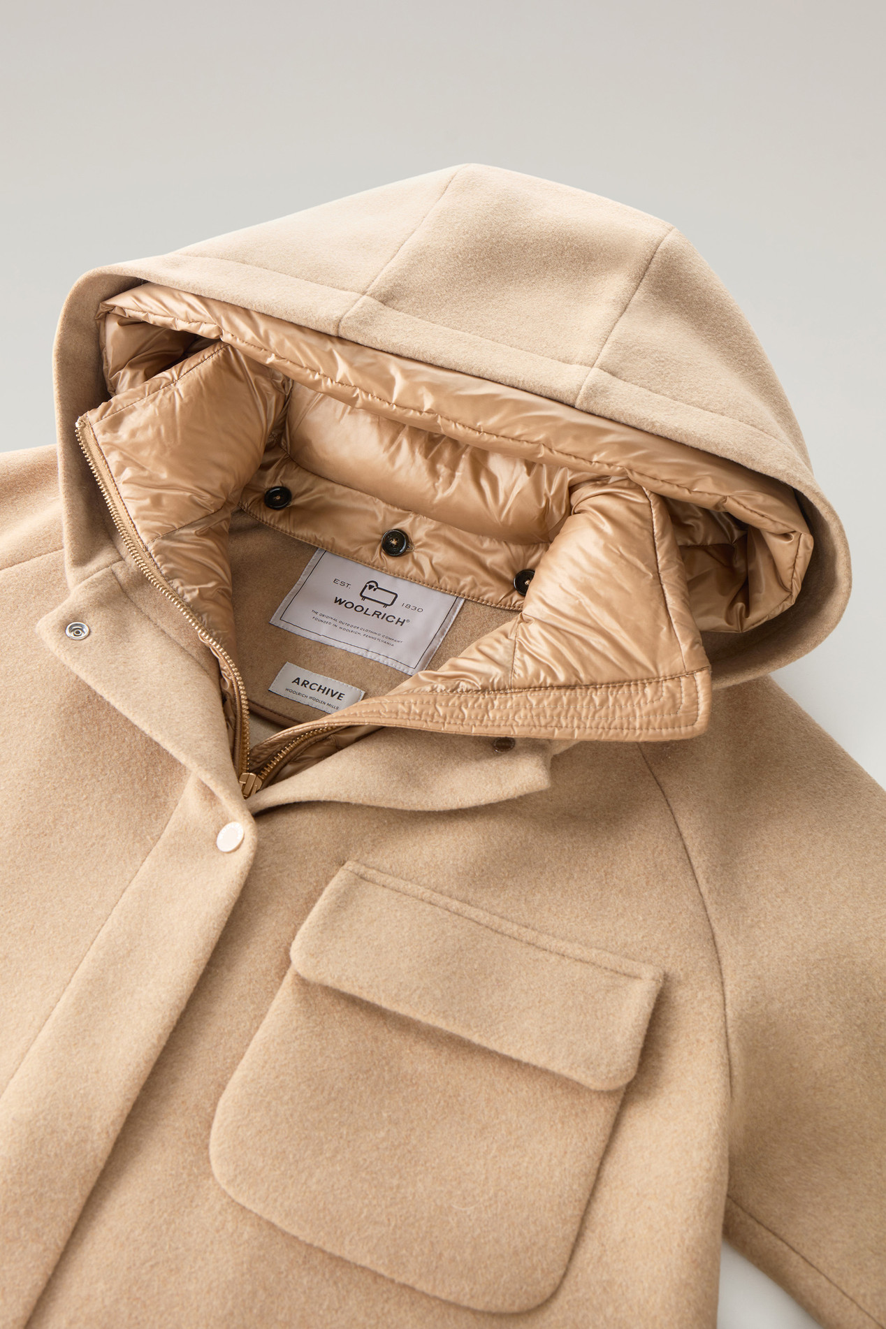 2-in-1 Sideline Parka in Manteco Recycled Wool Blend Beige photo 2 | Woolrich